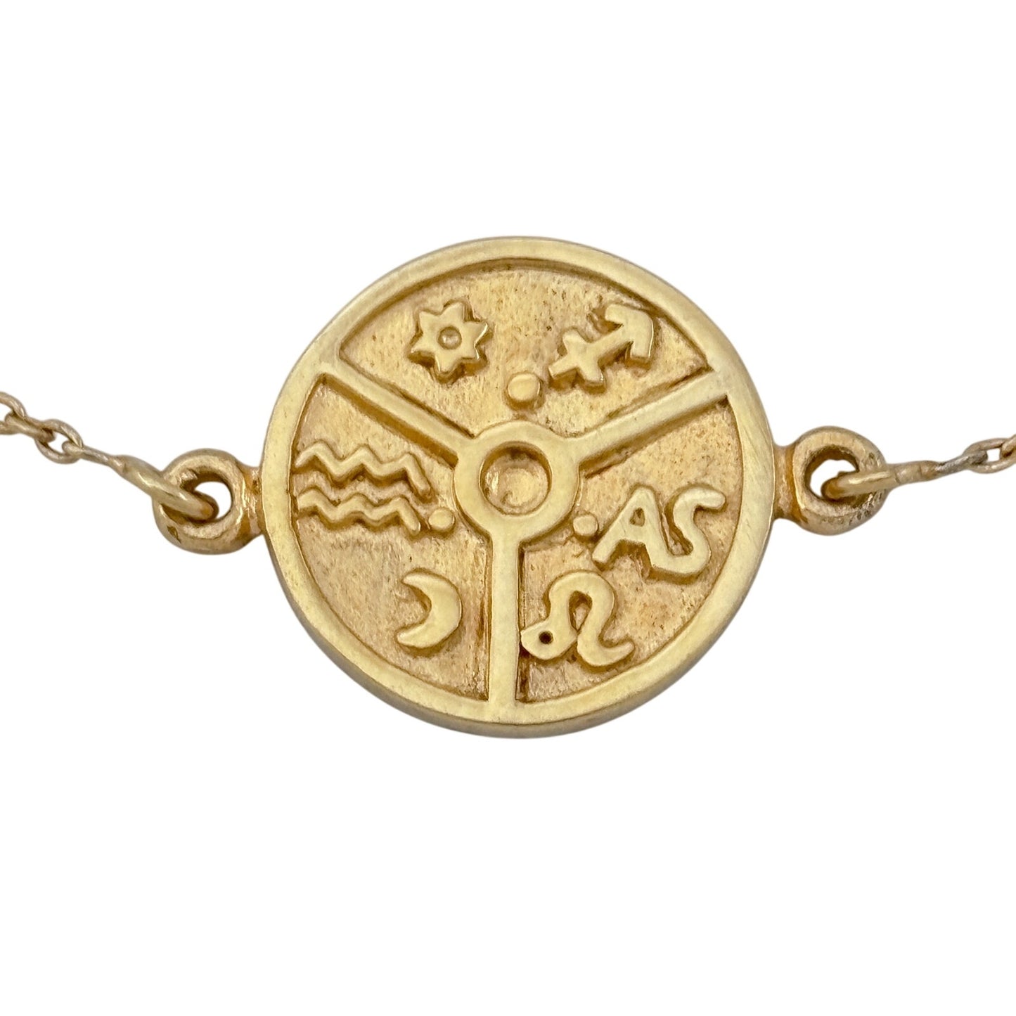 Vintage Gold-Tone Sterling Silver 925 Zodiac Charm Bracelet up to 9.5"
