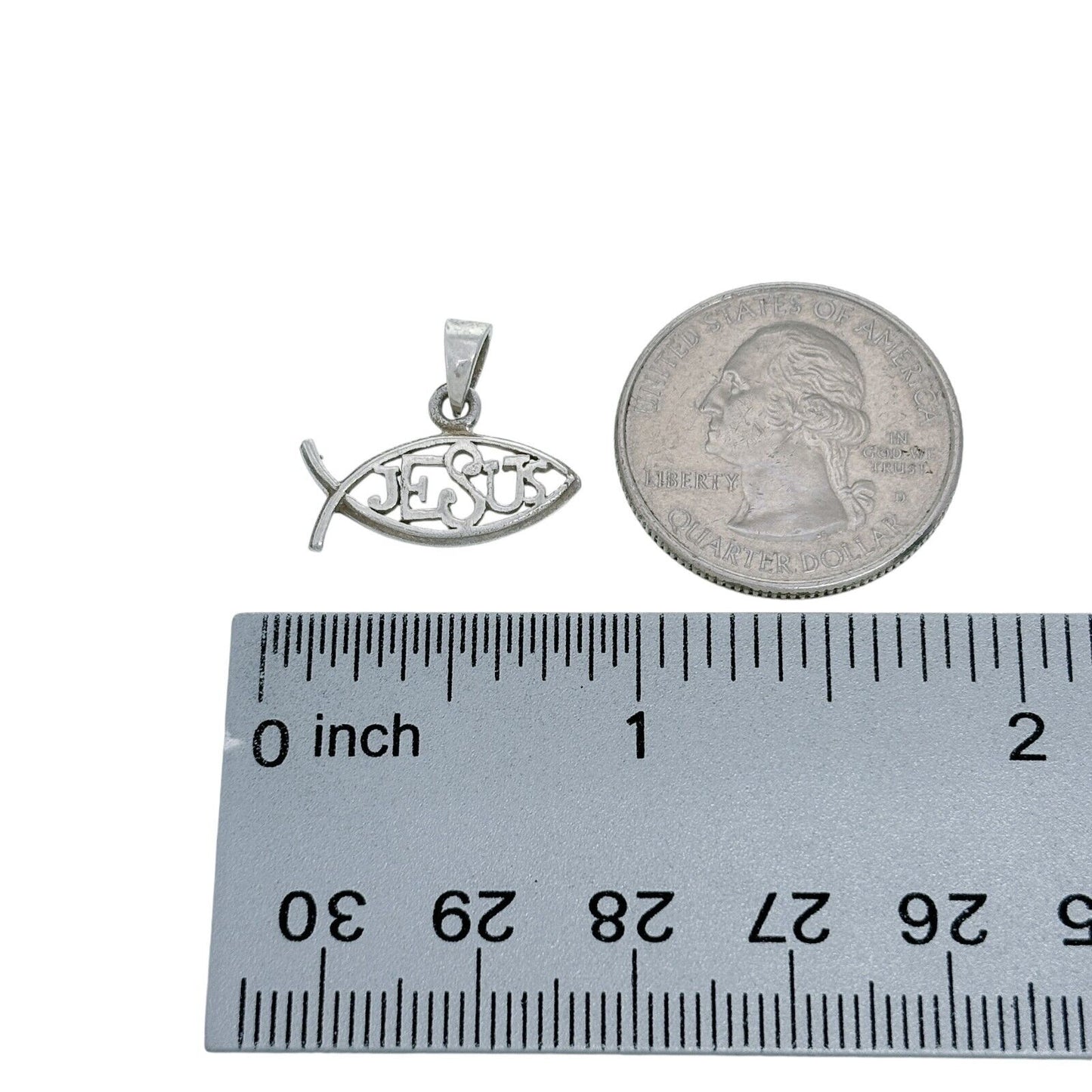 Vintage Sterling Silver 925 Ichthys Jesus Fish Pendant