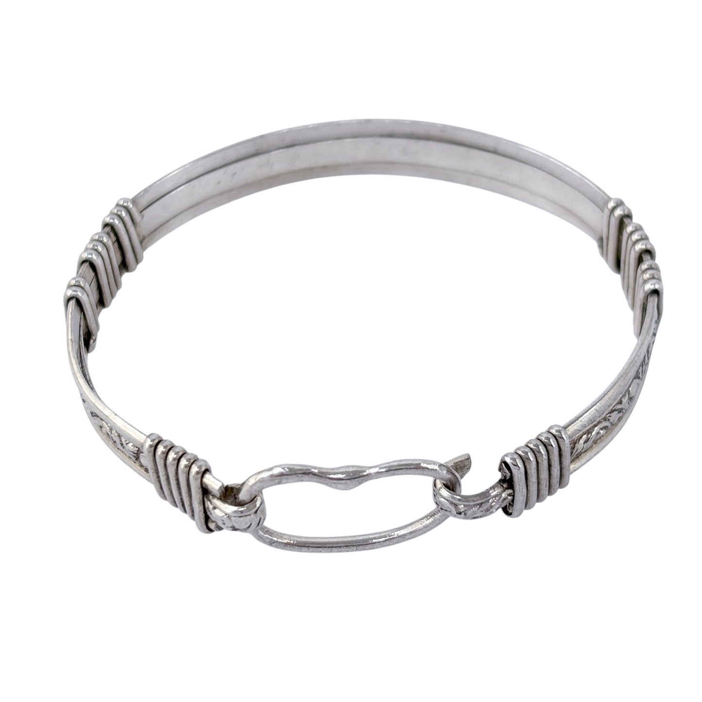 Vintage Sterling Silver 925 Heart Link Design Bracelet 6.25"