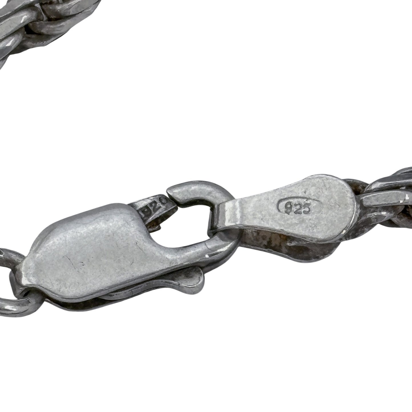 Vintage Italian Sterling Silver 925 Rope Link Chain Necklace 24"