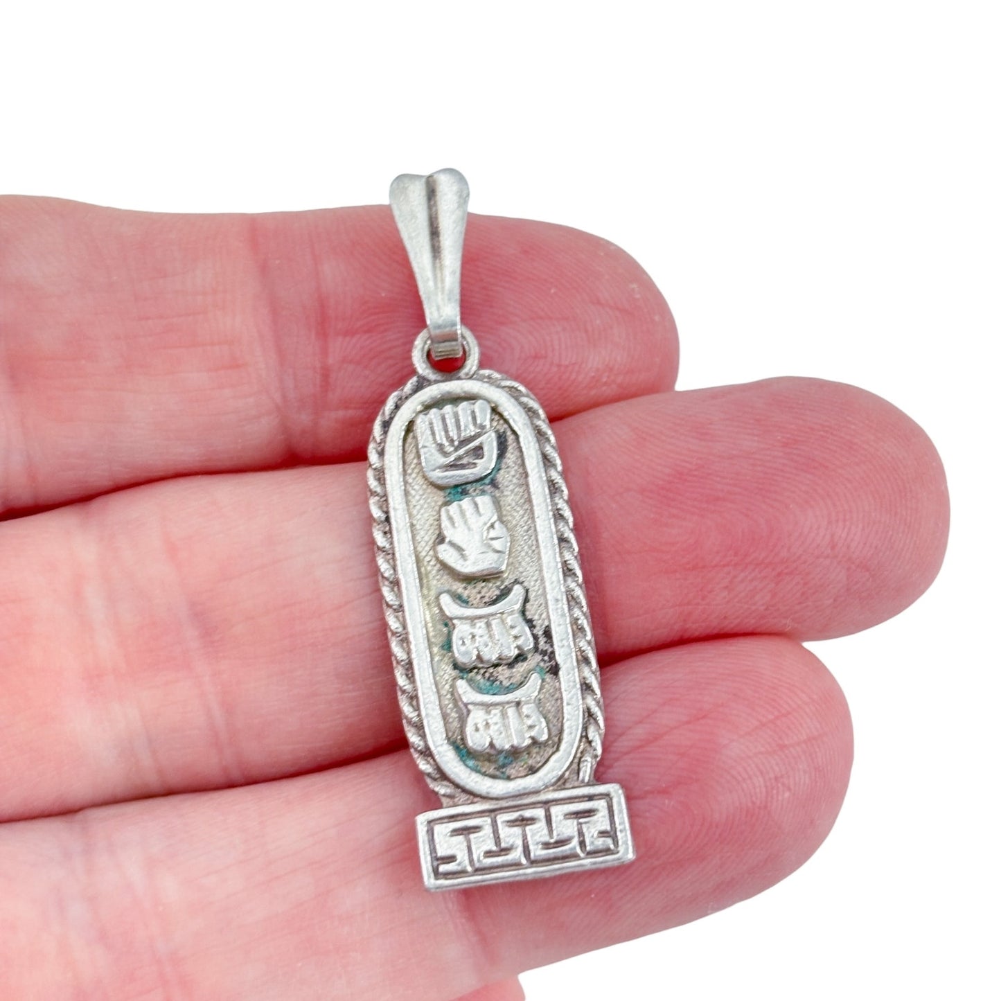 Vintage Sterling Silver 925 Mayan Cartouche Pendant