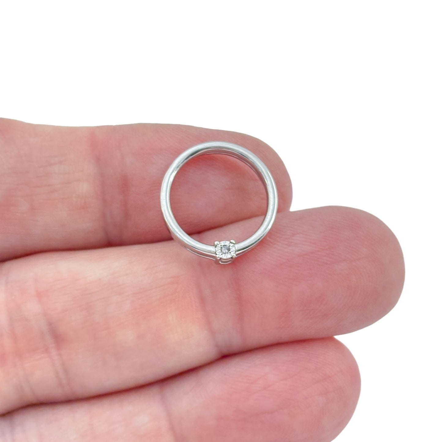 Vintage Sterling Silver 925 Diamond Circle Pendant