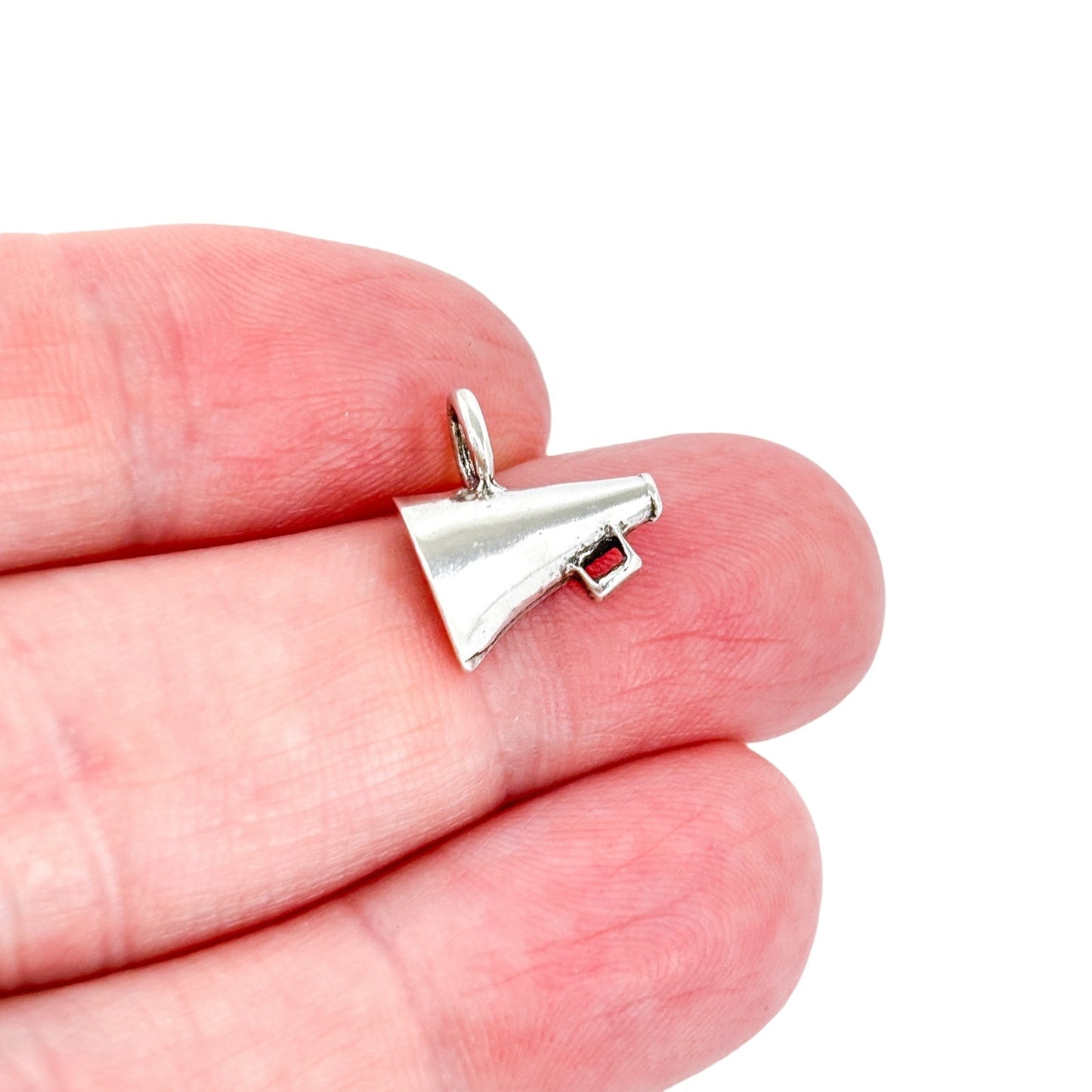Vintage Thailand Sterling Silver 925 Cheer Megaphone Pendant Charm