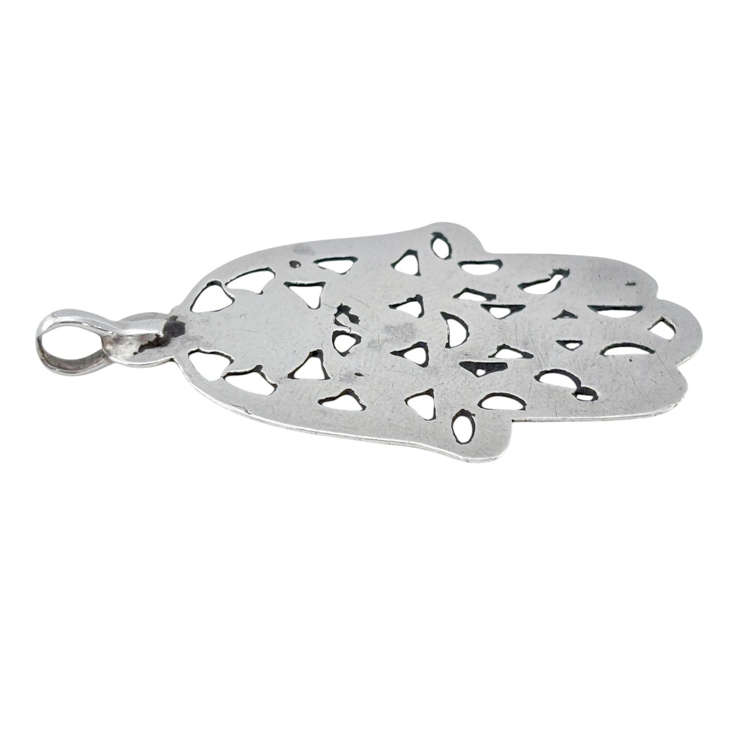 Vintage Sterling Silver 925 Hamsa Hand Pendant