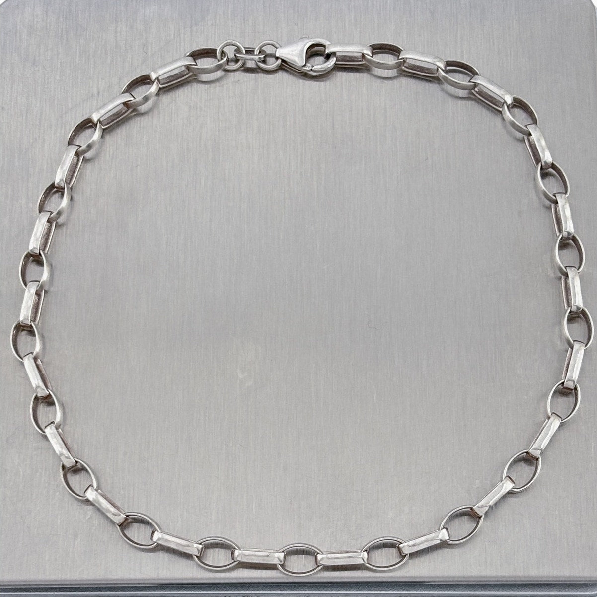 Vintage Sterling Silver 925 5mm Link Anklet 11"