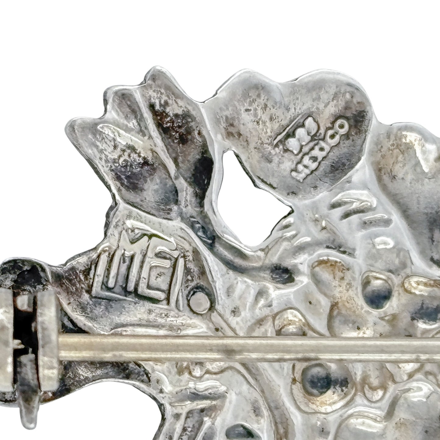 Vintage Sterling Silver 925 Mary Engelbreit Heart Flower Basket Brooch