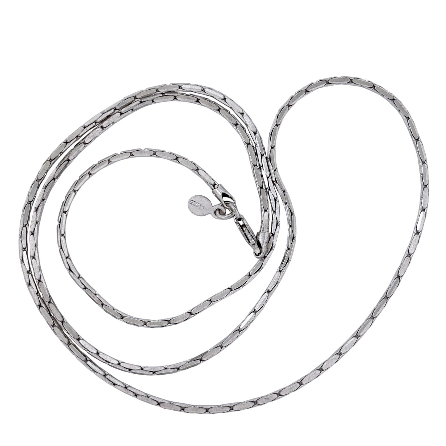 Vintage Sterling Silver 925 Cobra Link Chain Necklace 24"