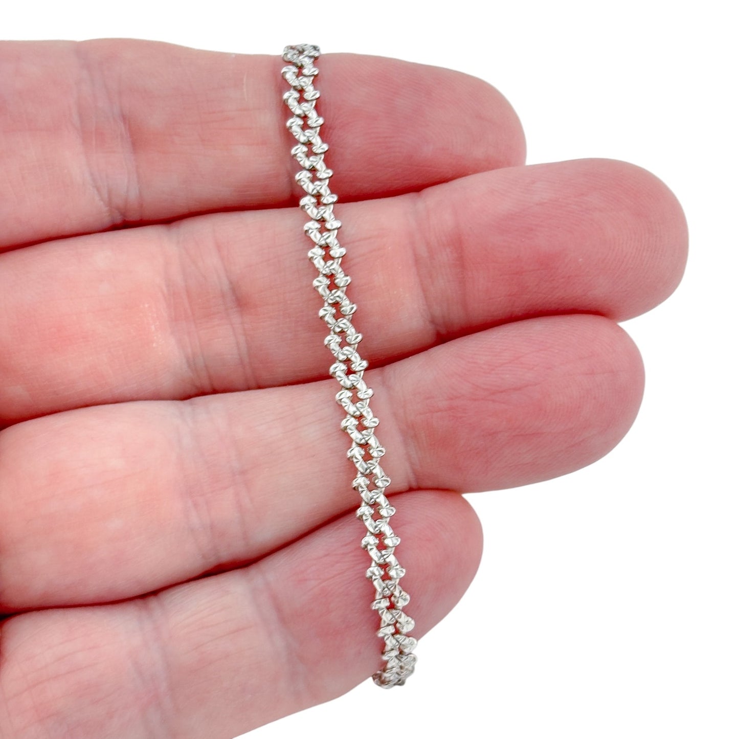 Vintage Sterling Silver 925 Italian Chain Anklet 9.5"