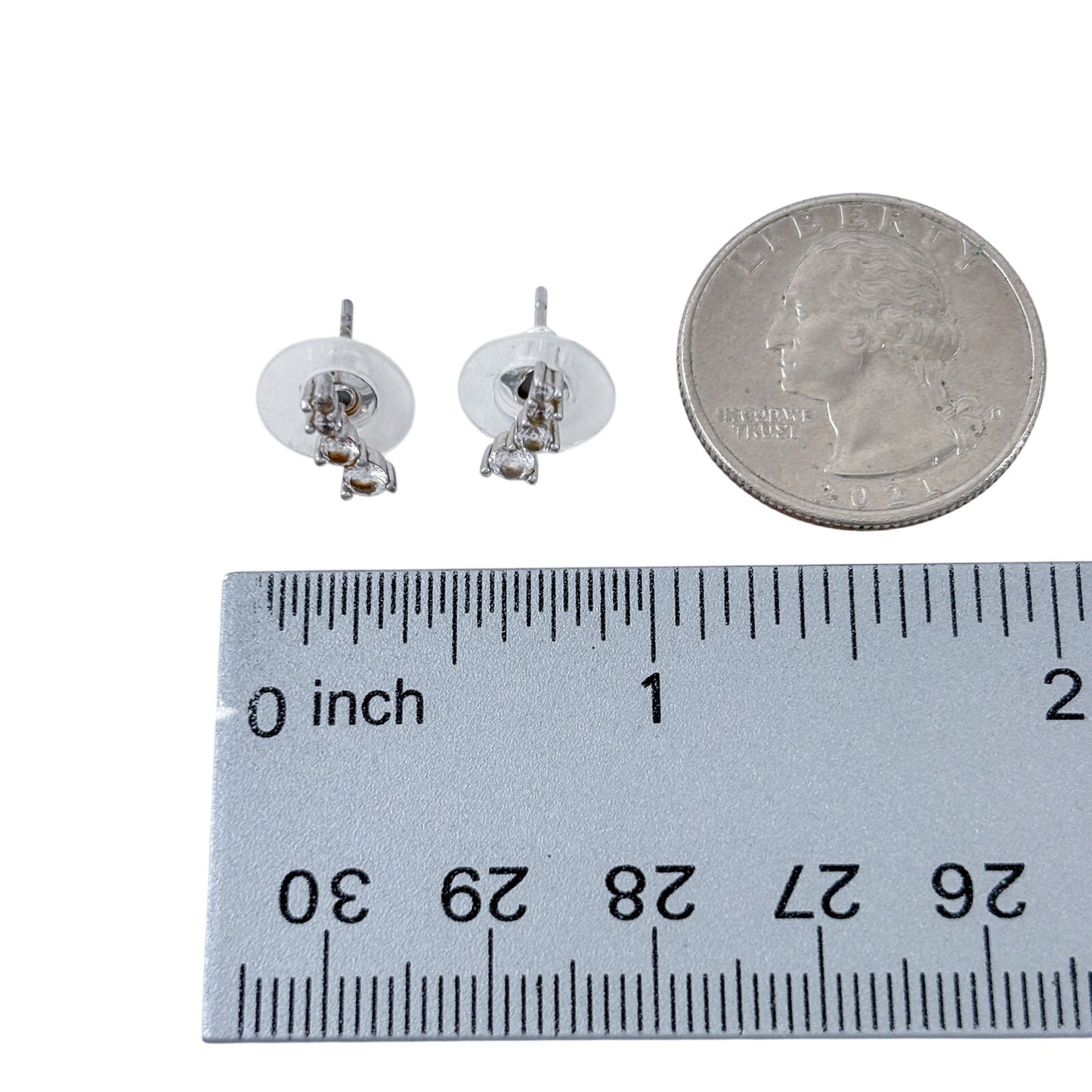 Vintage Sterling Silver 925 Cubic Zirconia Climber Earrings