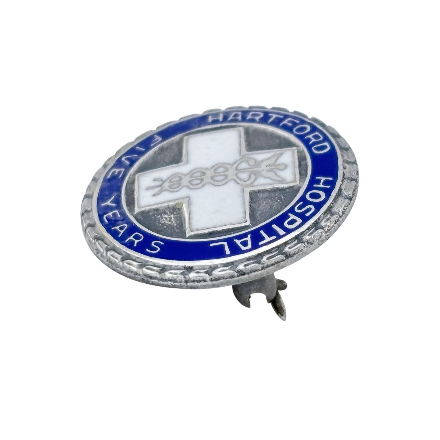 Vintage Sterling Silver 925 Hartford Hospital 5 Year Brooch