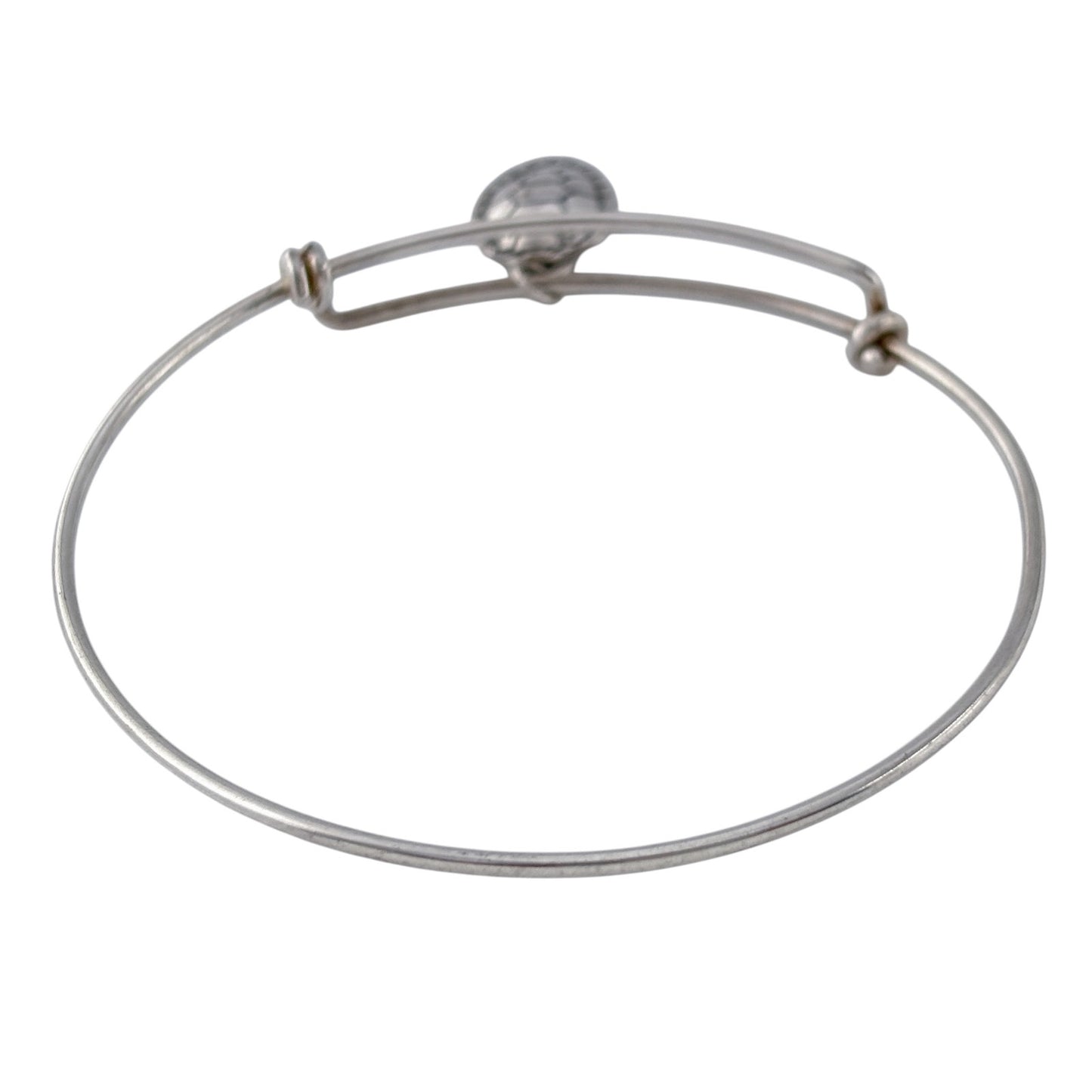 Vintage Sterling Silver 925 Adjustable Bangle with Turtle Charm 7.75"