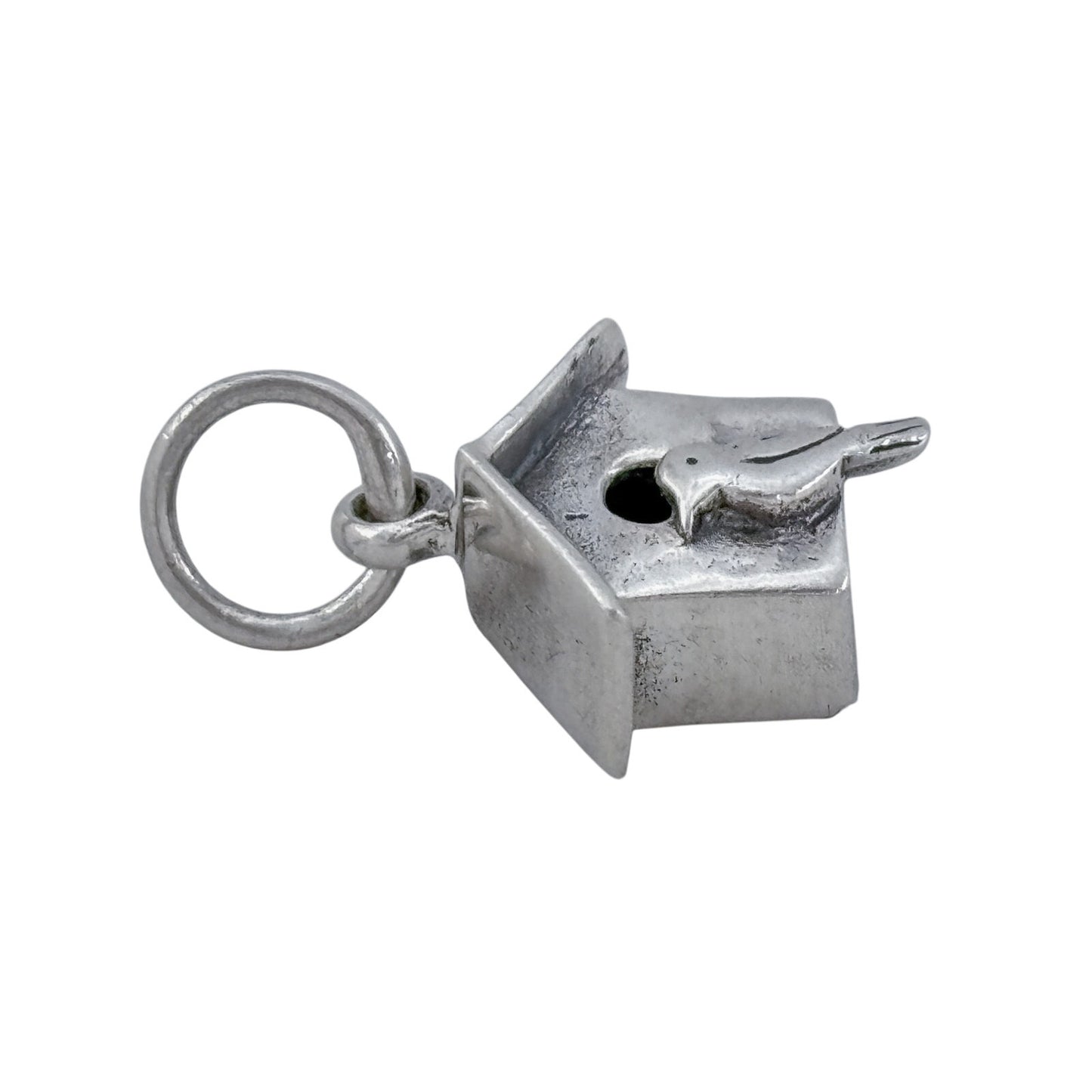 Vintage Sterling Silver 925 Birdhouse Bird Charm