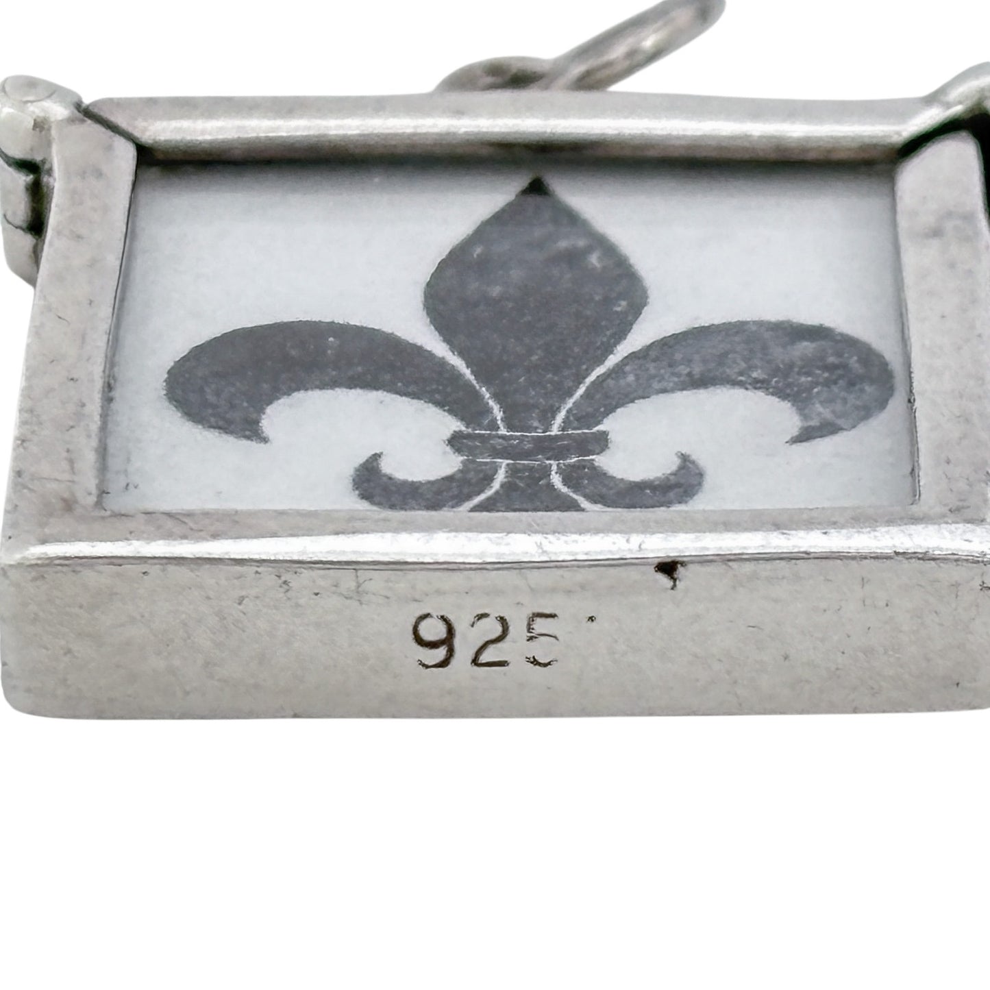 Vintage Sterling Silver 925 New Orleans Map Fleur De Lis Pendant