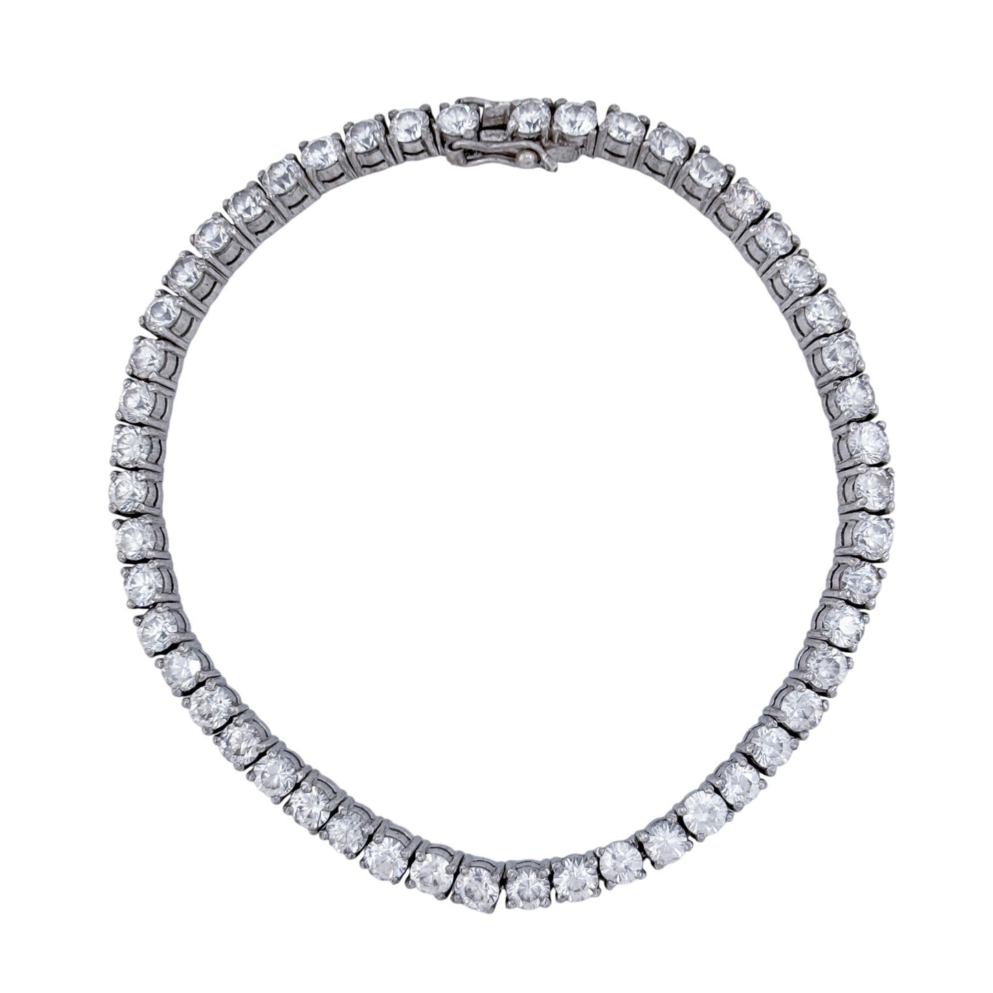 Vintage Sterling Silver 925 Cubic Zirconia Tennis Bracelet 7.5"