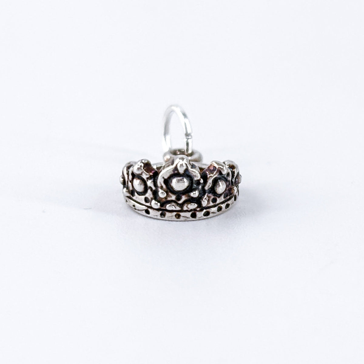 Vintage Sterling Silver 925 Ornate Crown Charm Pendant