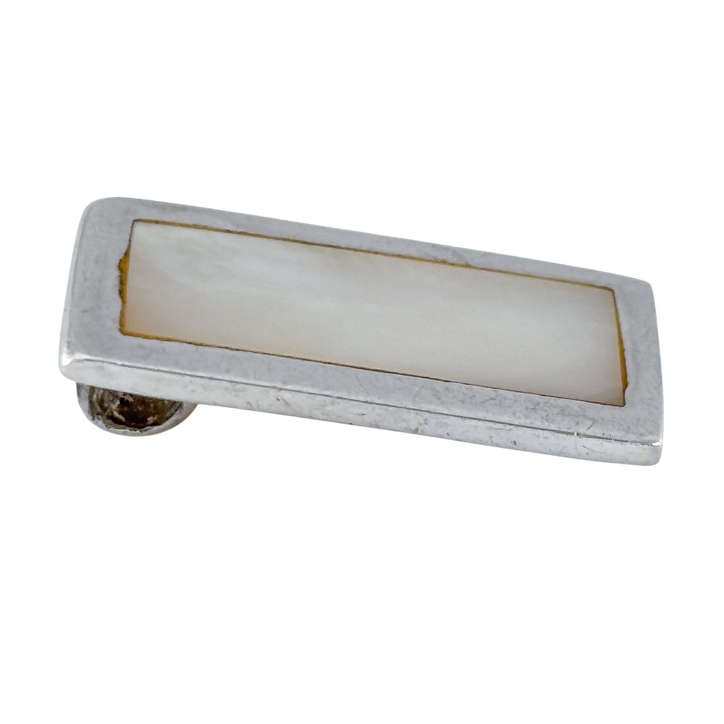 Vintage Sterling Silver 925 Mother of Pearl Rectangle Pendant