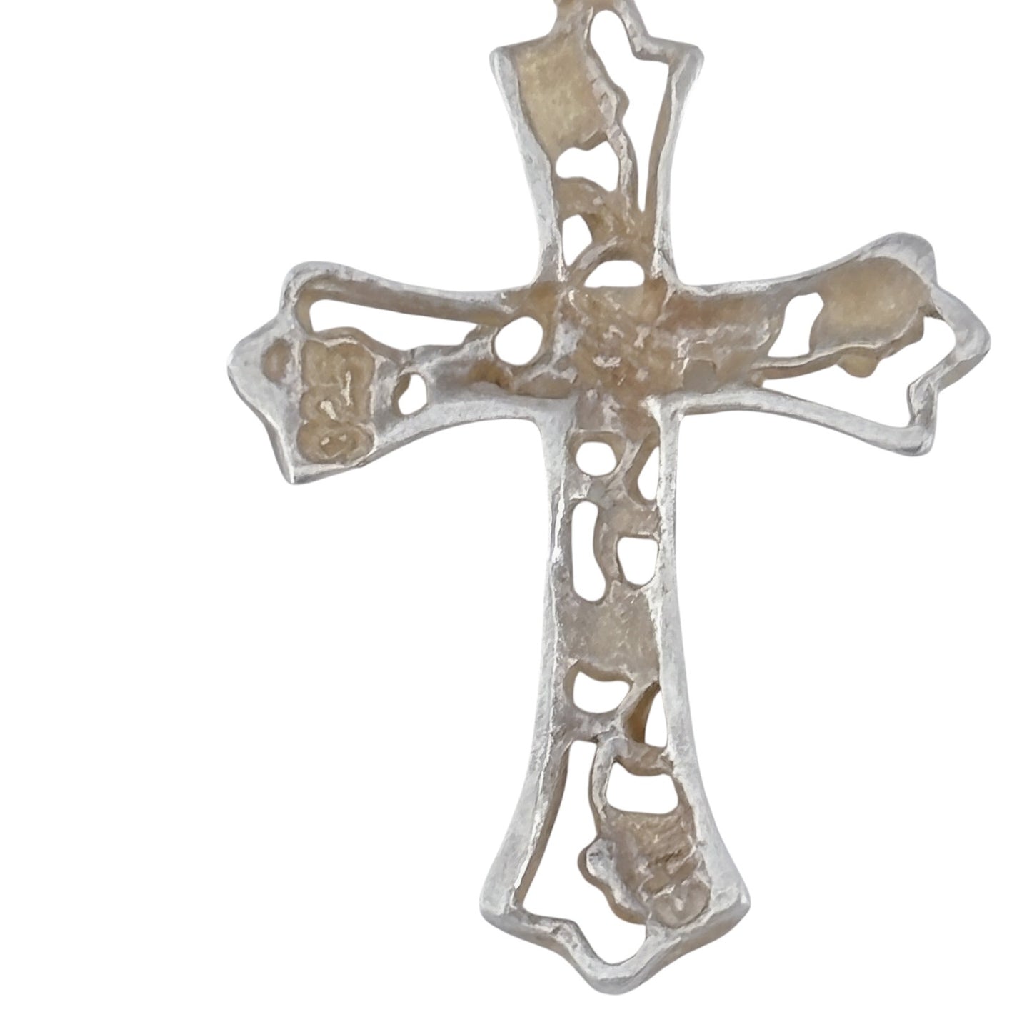 Vintage Sterling Silver 925 Floral Cross Pendant