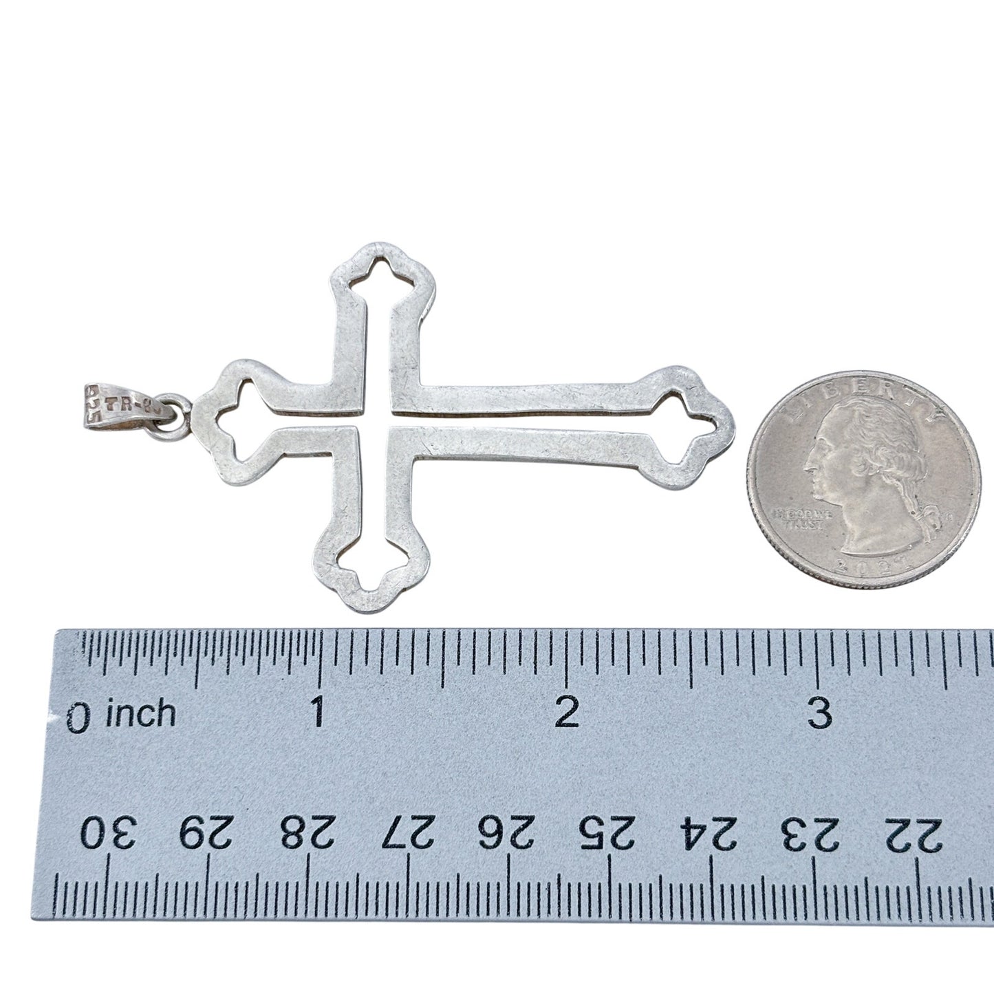 Vintage Sterling Silver 925 Openwork Cross Pendant