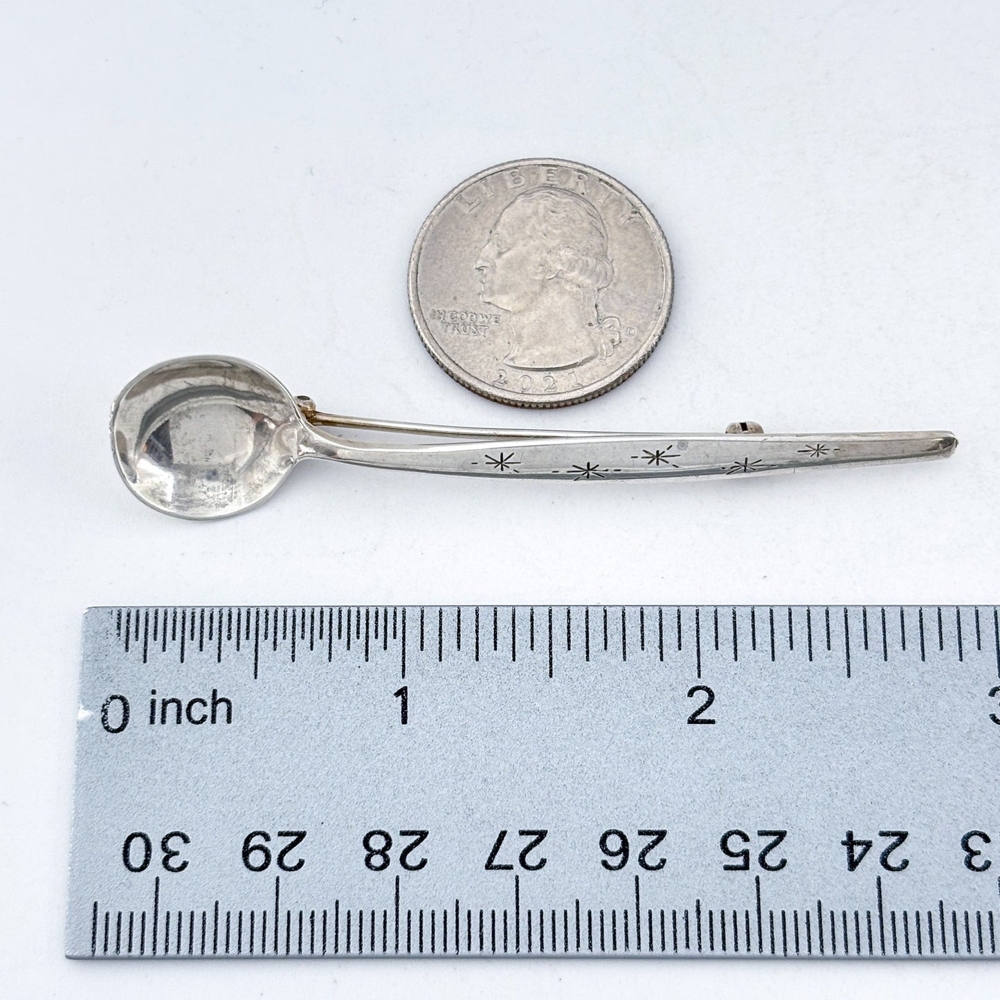 Vintage Sterling Silver 925 Spoon Star Brooch
