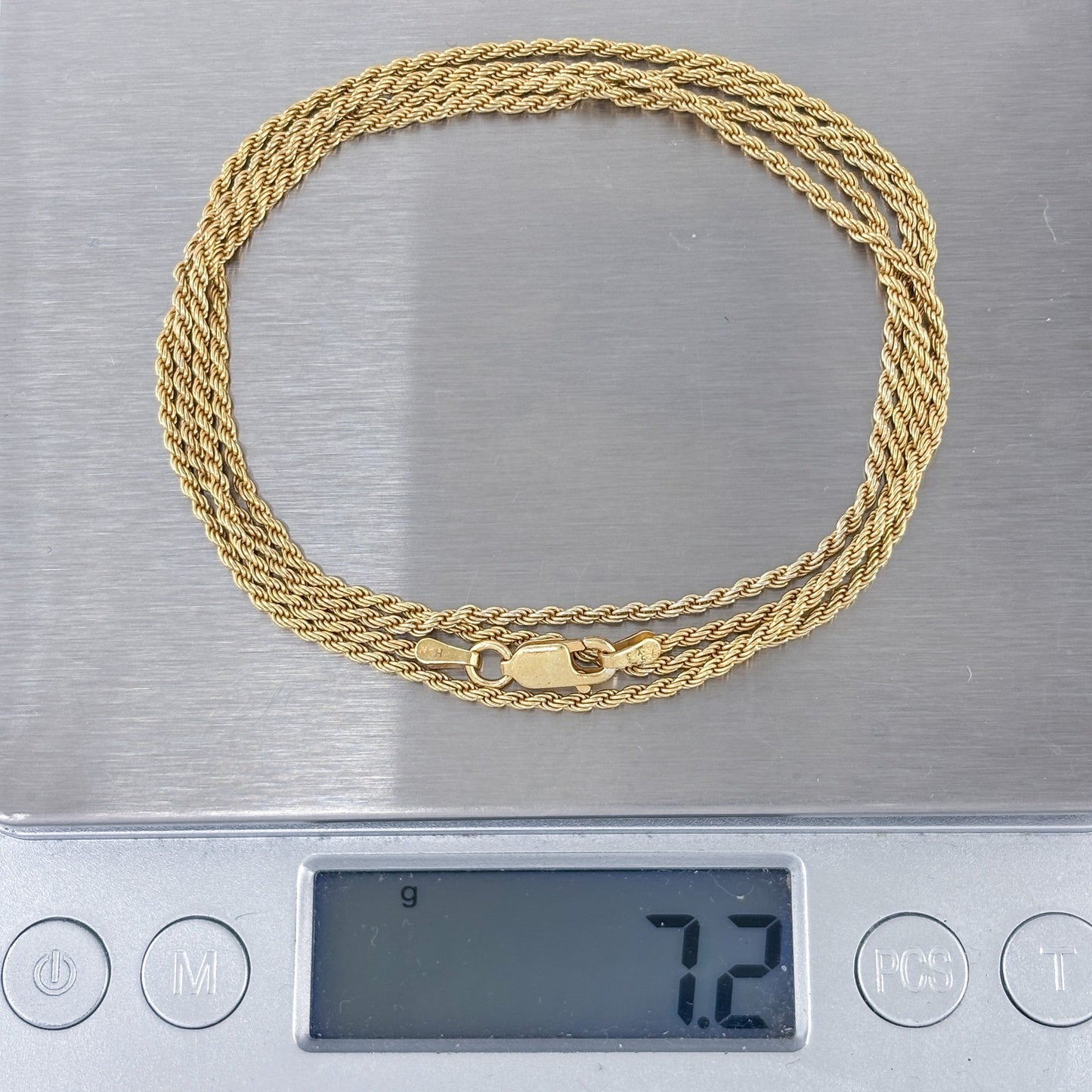 Vintage Italy Gold-Tone Sterling Silver 925 Rope Link Chain Necklace 30"