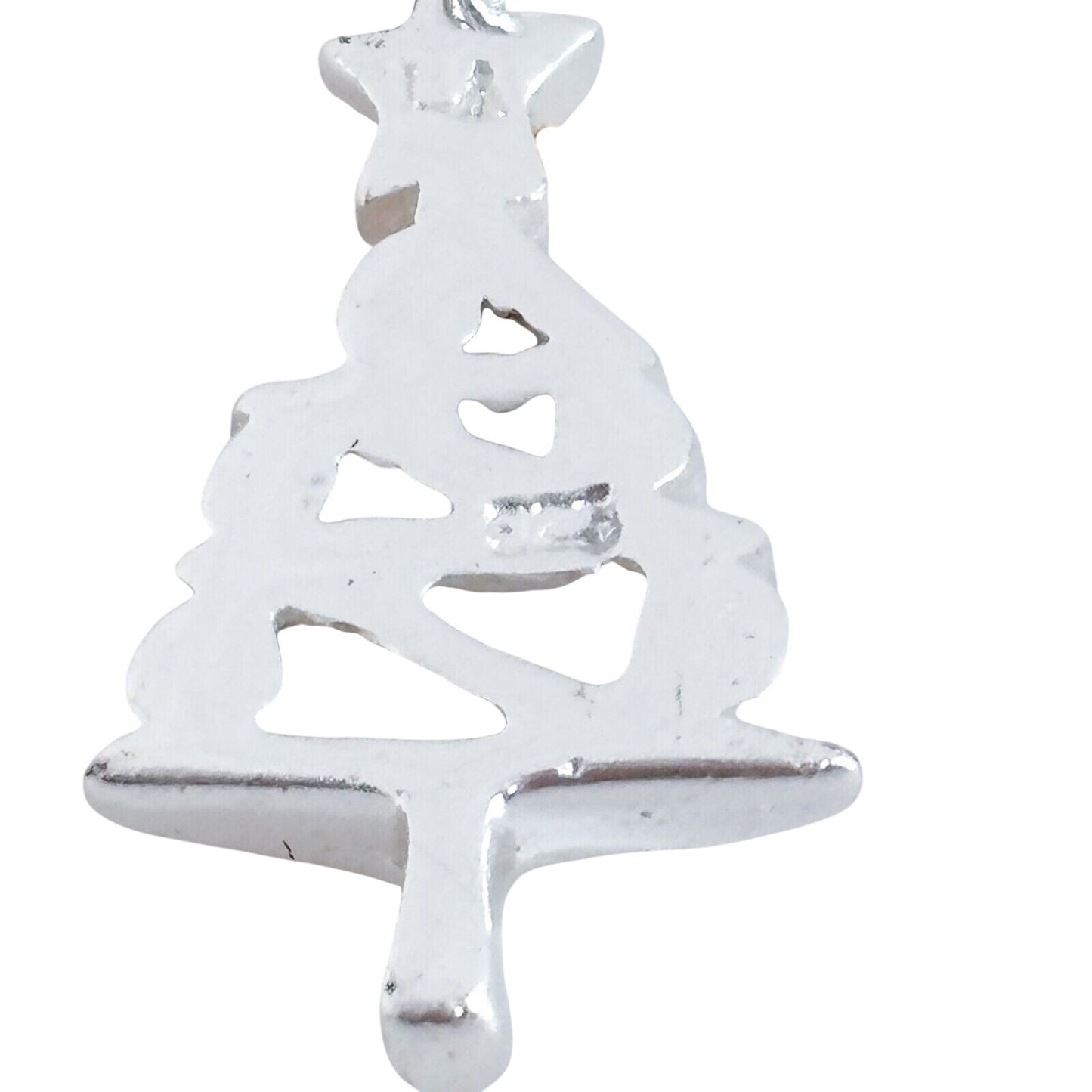 Vintage Sterling Silver 925 Christmas Tree Pendant Charm Pendant