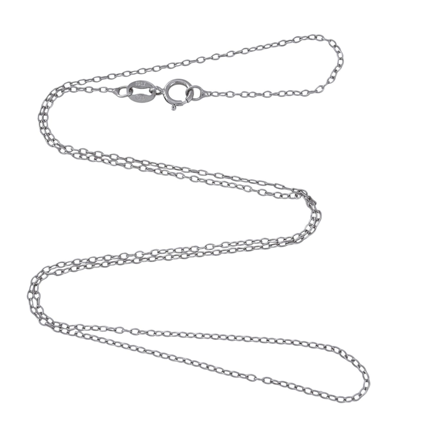 Vintage Italy Sterling Silver 925 Cable Link Chain Necklace 18"