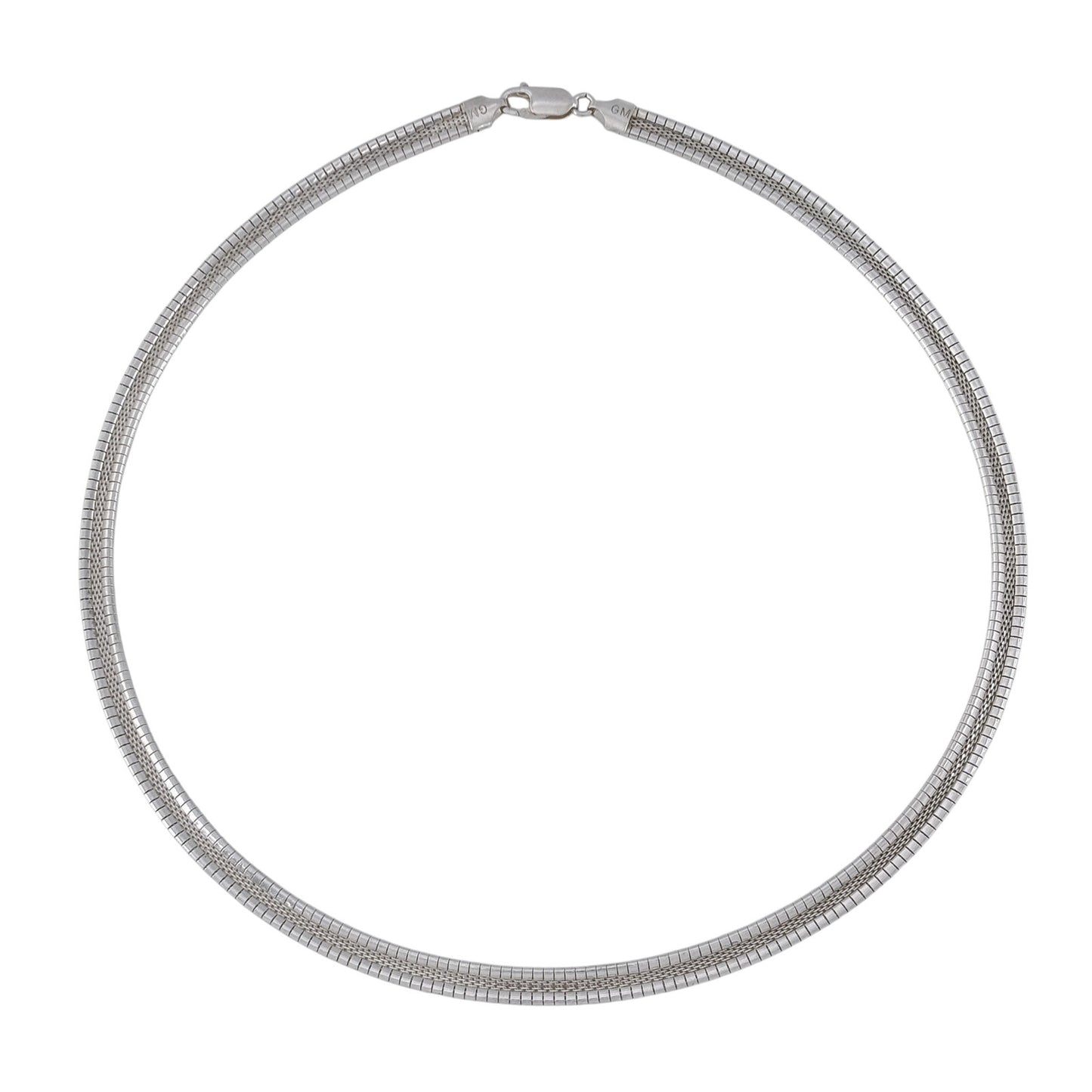 Vintage Italian Sterling Silver 925 Omega Link Chain Necklace 18"