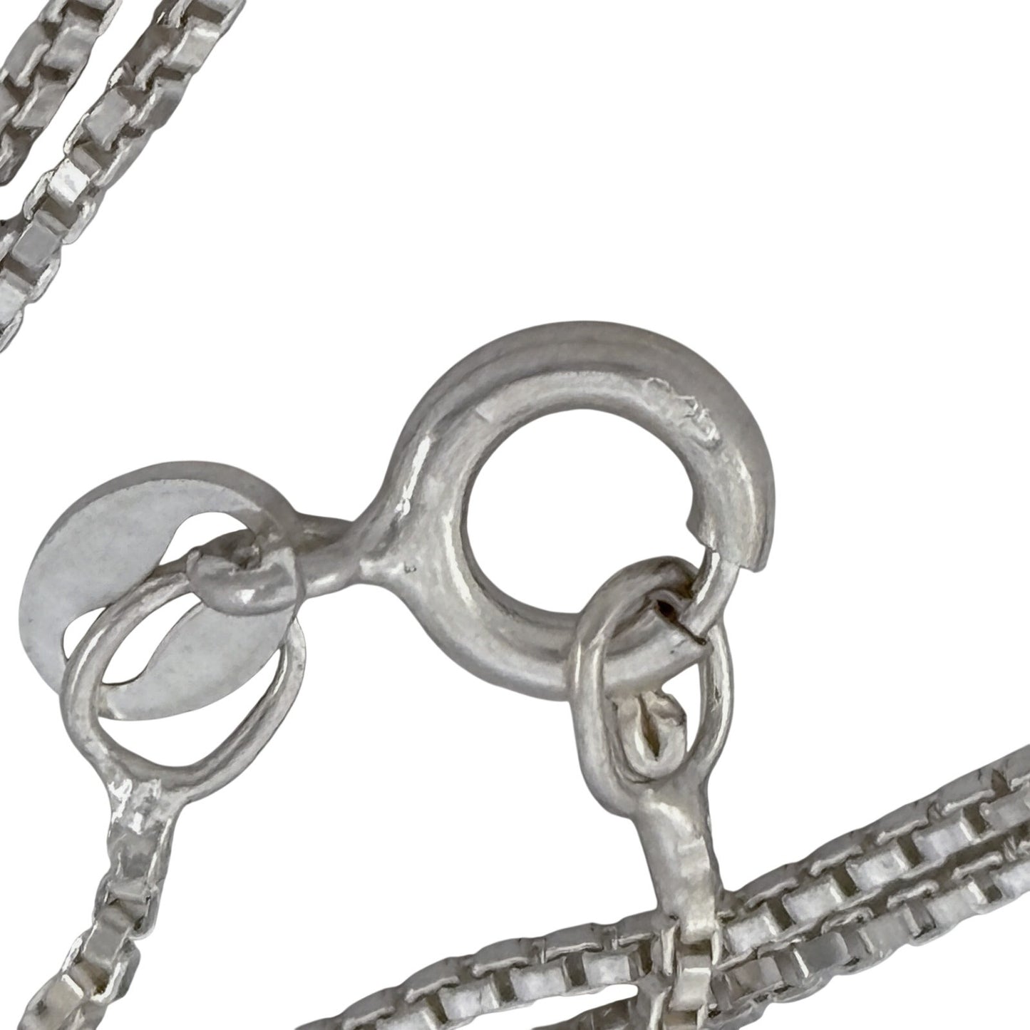 Vintage Italy Sterling Silver 925 Box Chain Necklace 18"
