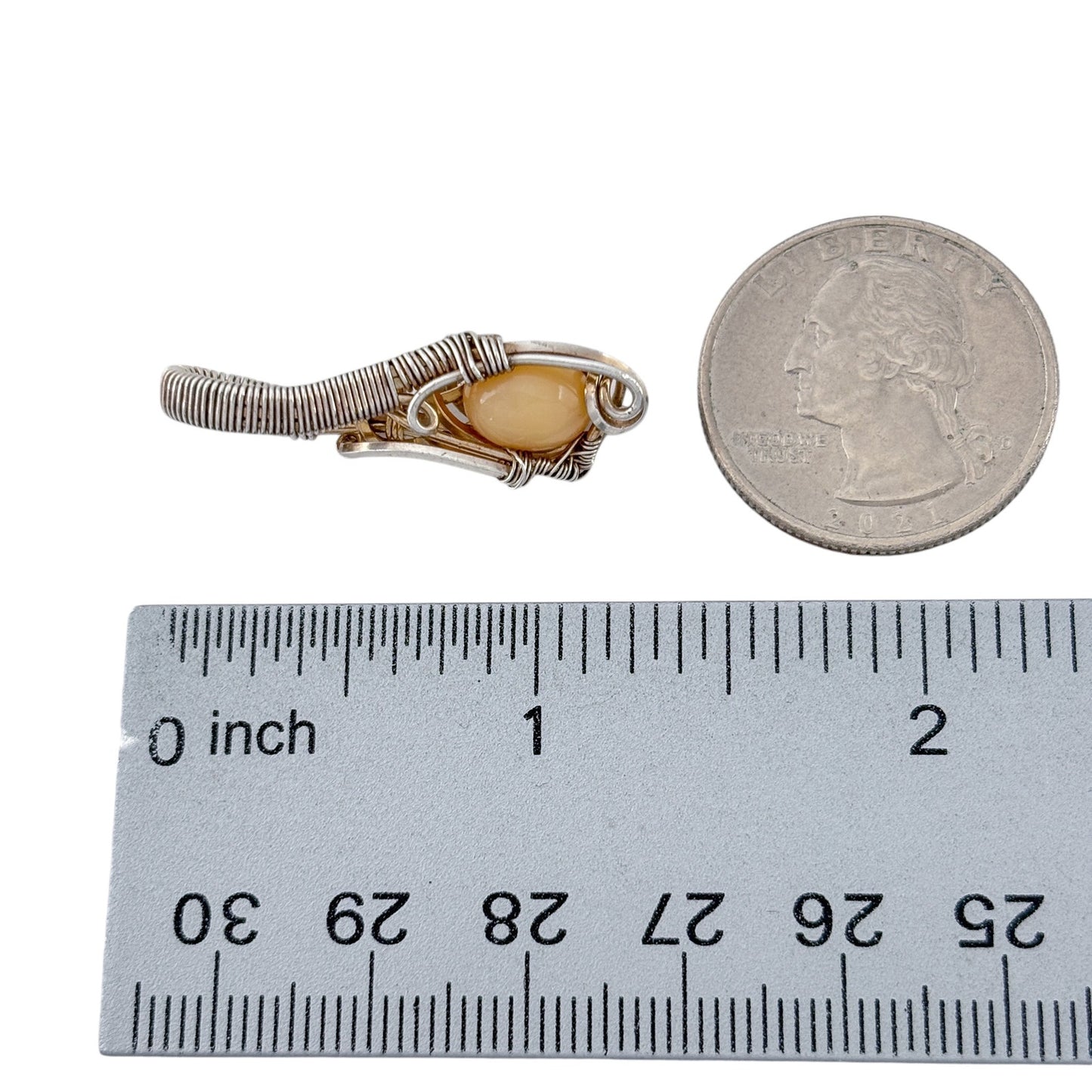 Vintage Sterling Silver Wire Wrap Opal Pendant