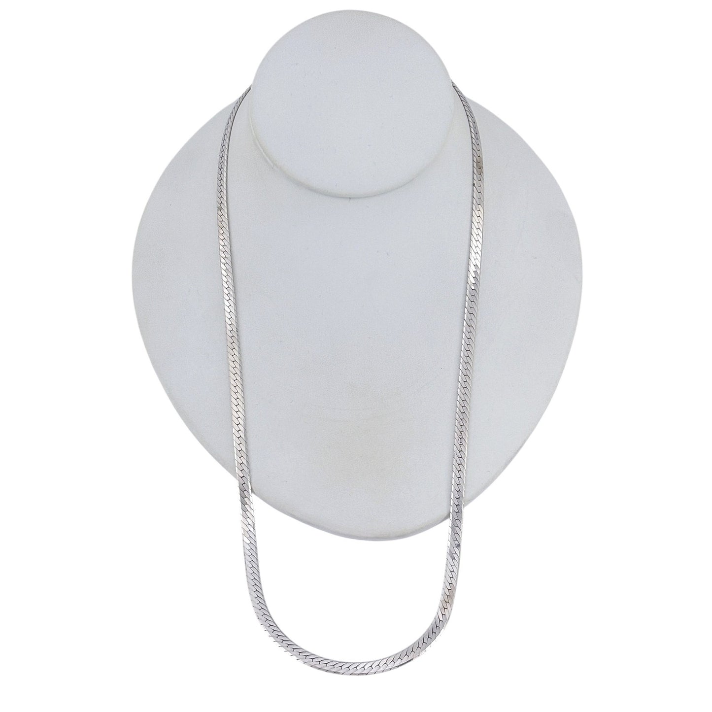 Vintage Italian Sterling Silver 925 Herringbone Chain Necklace 24"