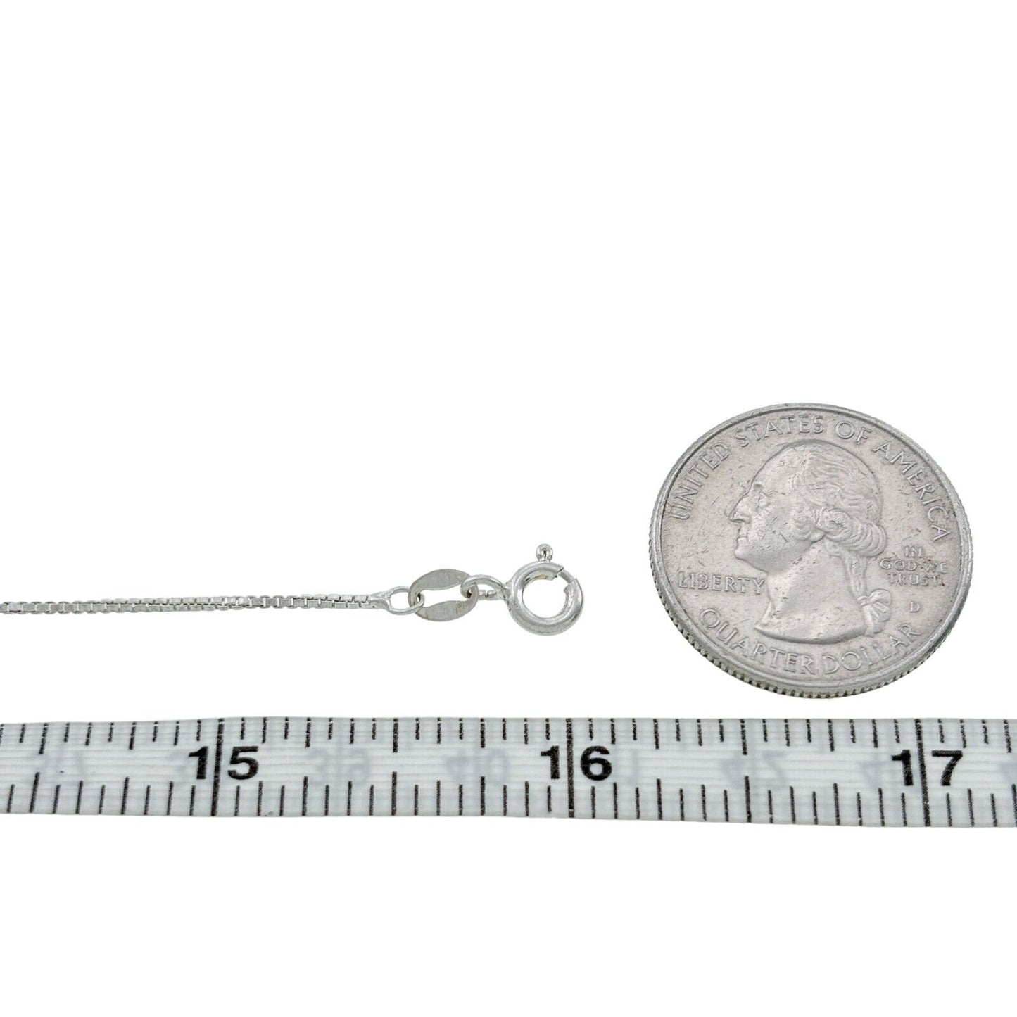 Vintage Italy Sterling Silver 925 Box Chain Necklace 16"