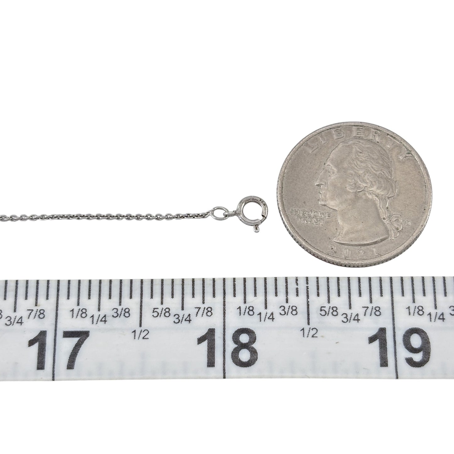 Vintage Sterling Silver 925 Cable Link Chain Necklace 18"