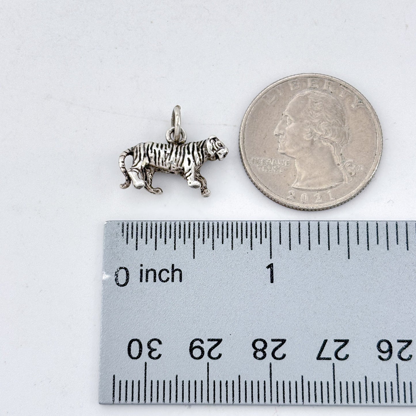 Vintage Sterling Silver 925 Tiger Charm