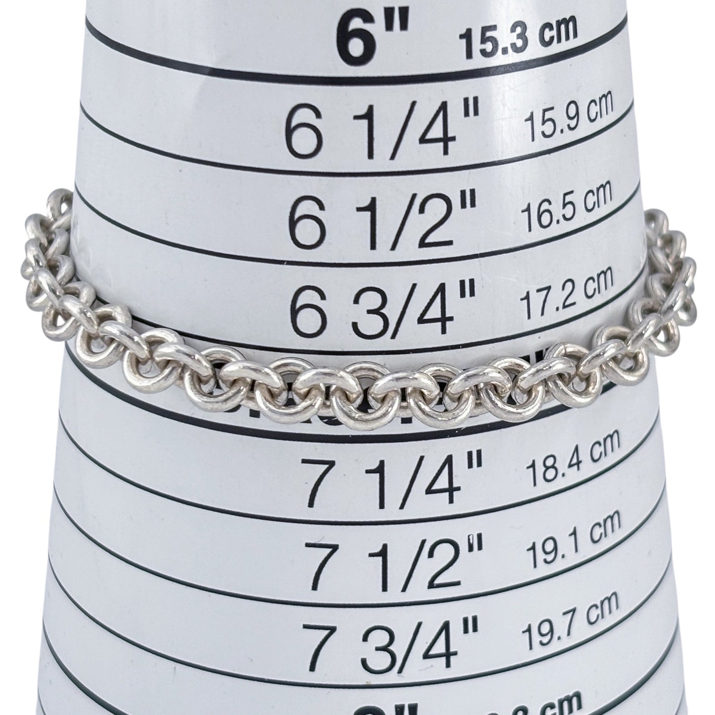 Vintage Sterling Silver 925 Heavy 15.3 gram Round Link Bracelet 7"