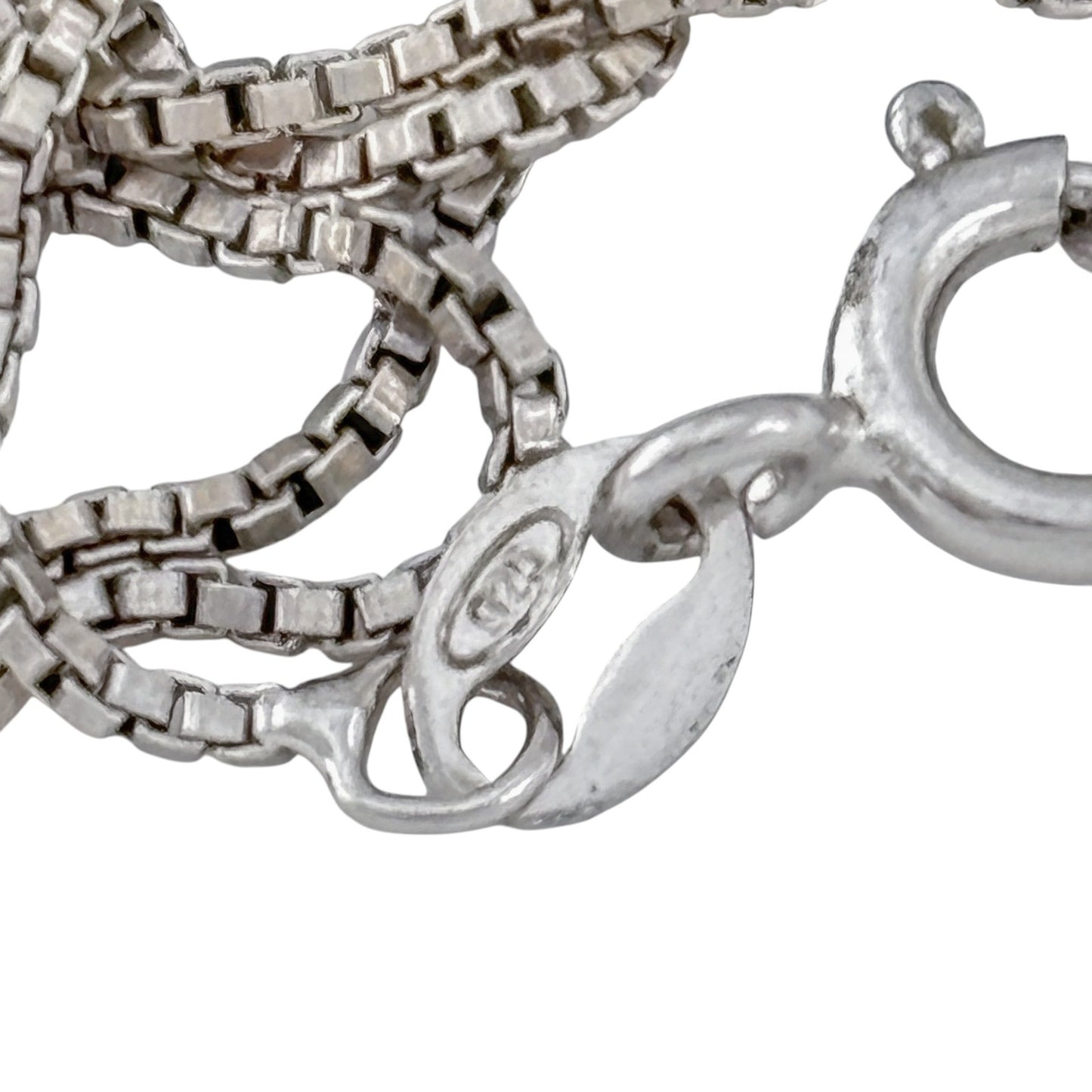 Vintage Italy Sterling Silver 925 Box Link Chain Necklace 16"