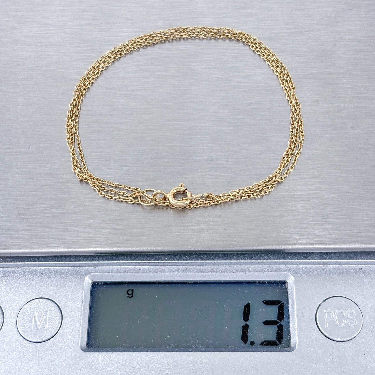 Gold Tone Cable Link Chain | Vintage Sterling Silver 925 | 18"