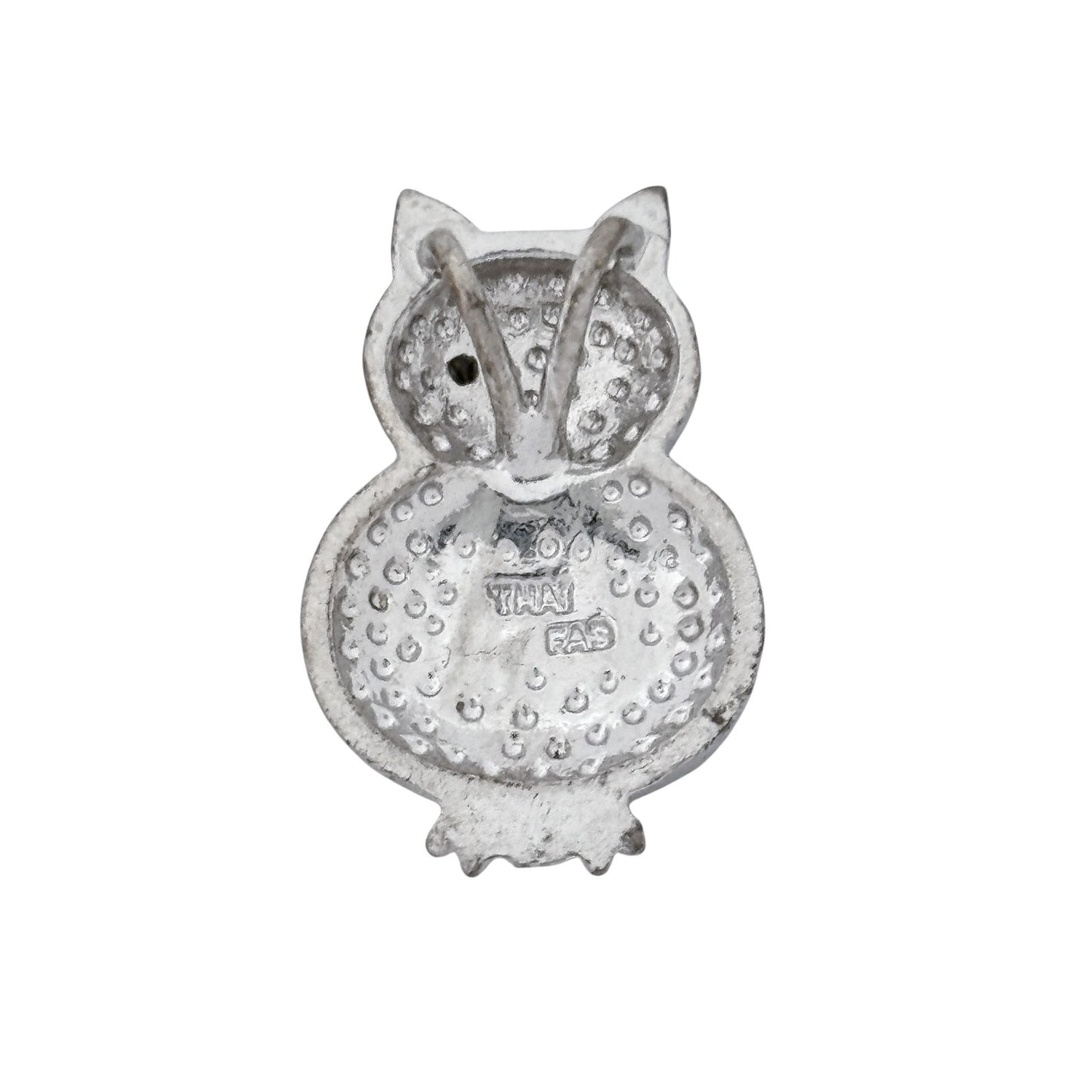 Vintage Sterling Silver 925 Cubic Zirconia Owl Pendant