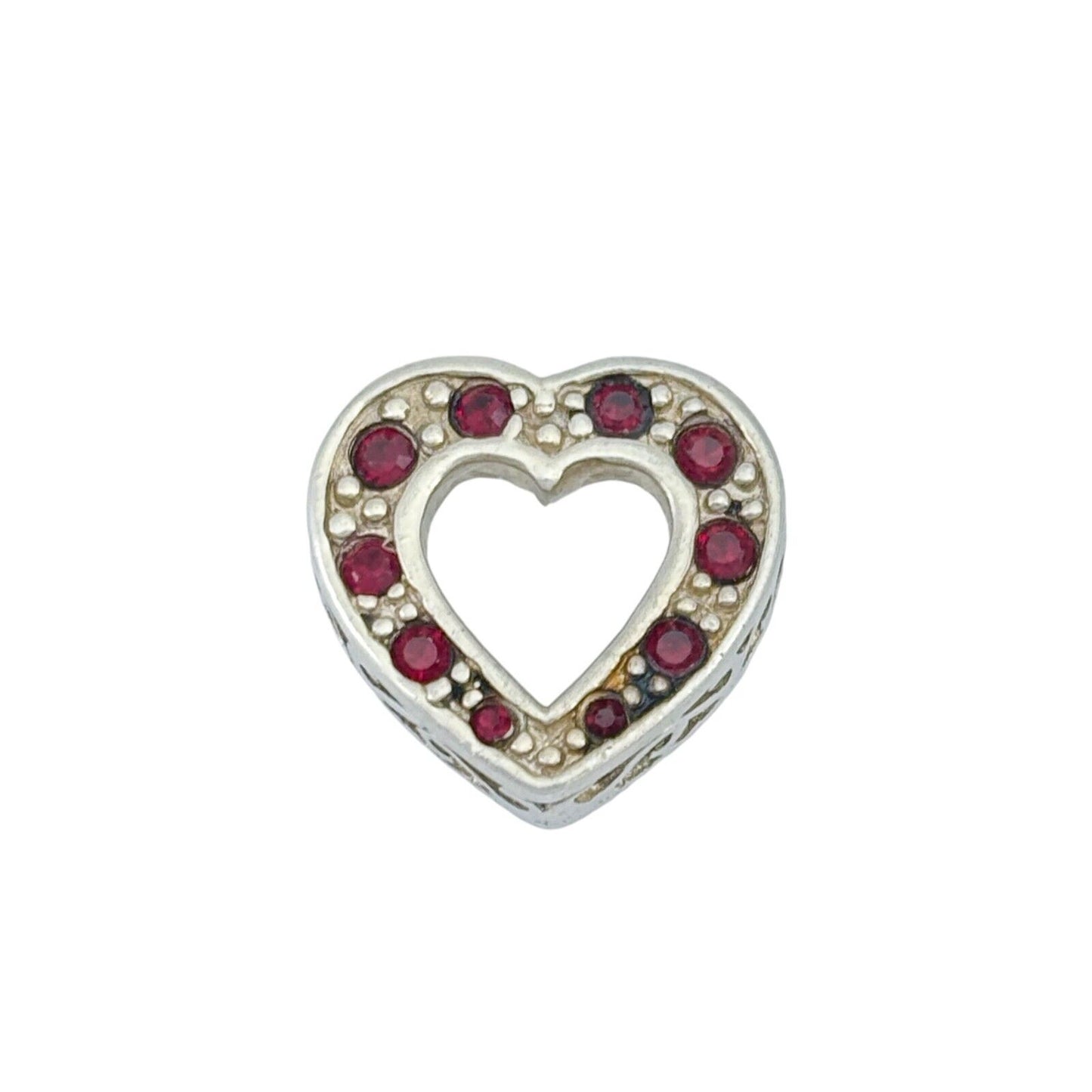 Vintage Sterling Silver 925 Crystal Heart Pendant