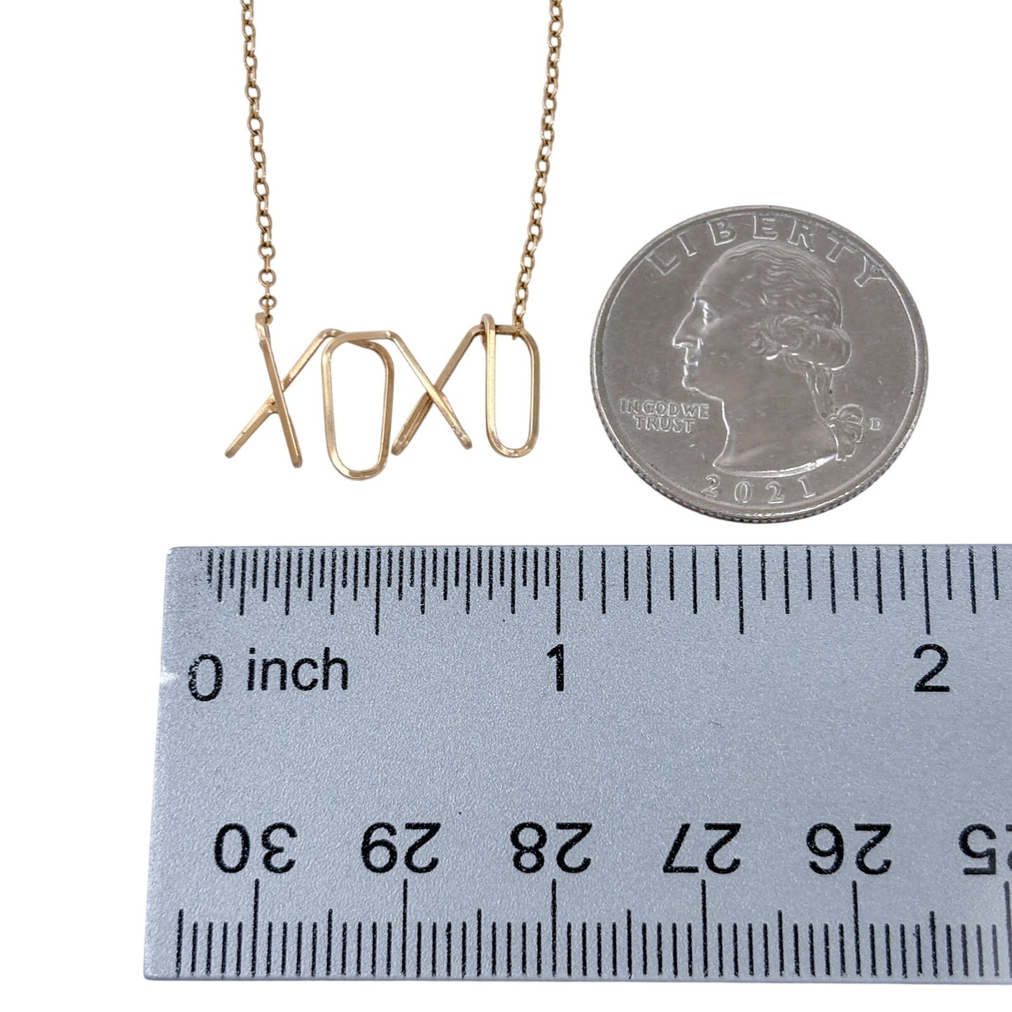 Vintage 1/20 14K Gold-Filled XOXO Necklace 17-18"