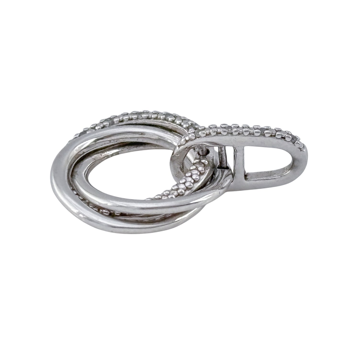 Vintage Sterling Silver 925 Diamond Interlocking Pendant
