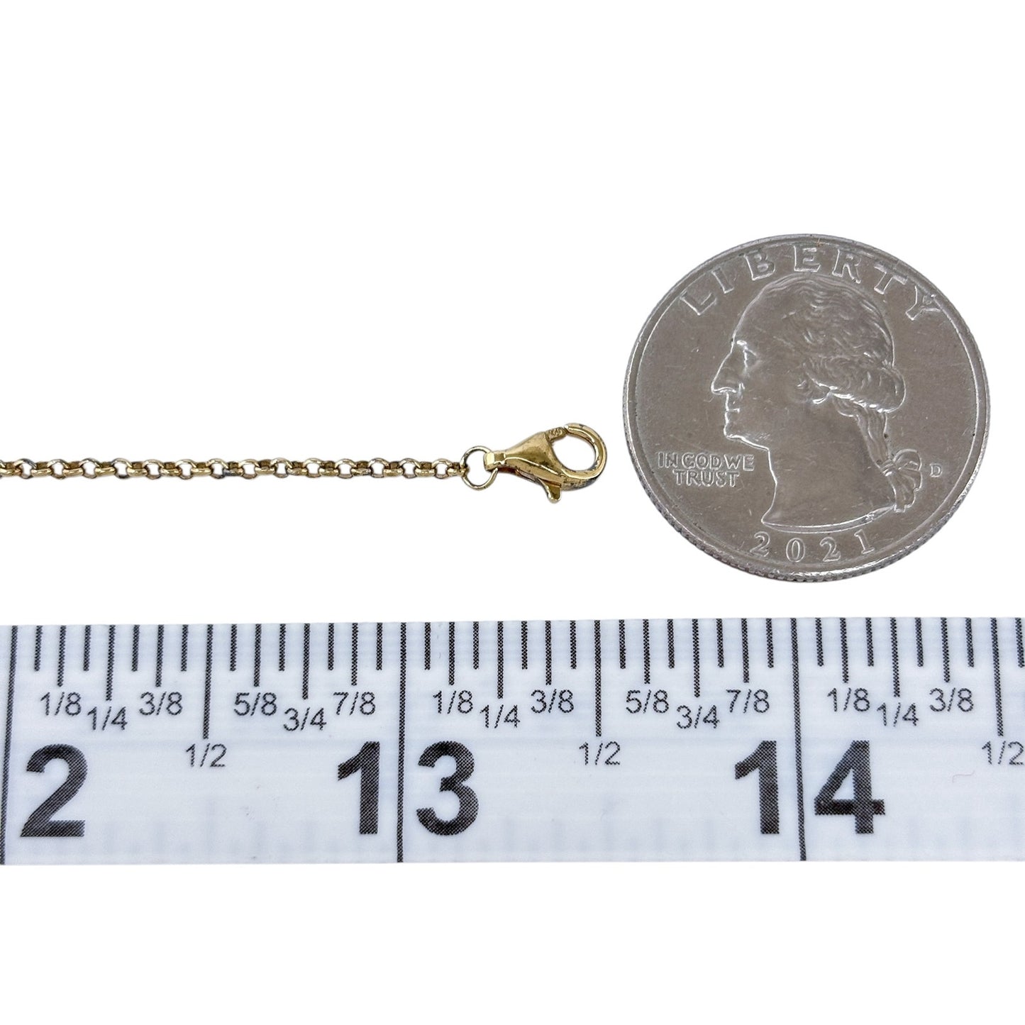 Gold-Tone Sterling Silver 925 Paperclip Link Chain Necklace 11.5"-13.5"