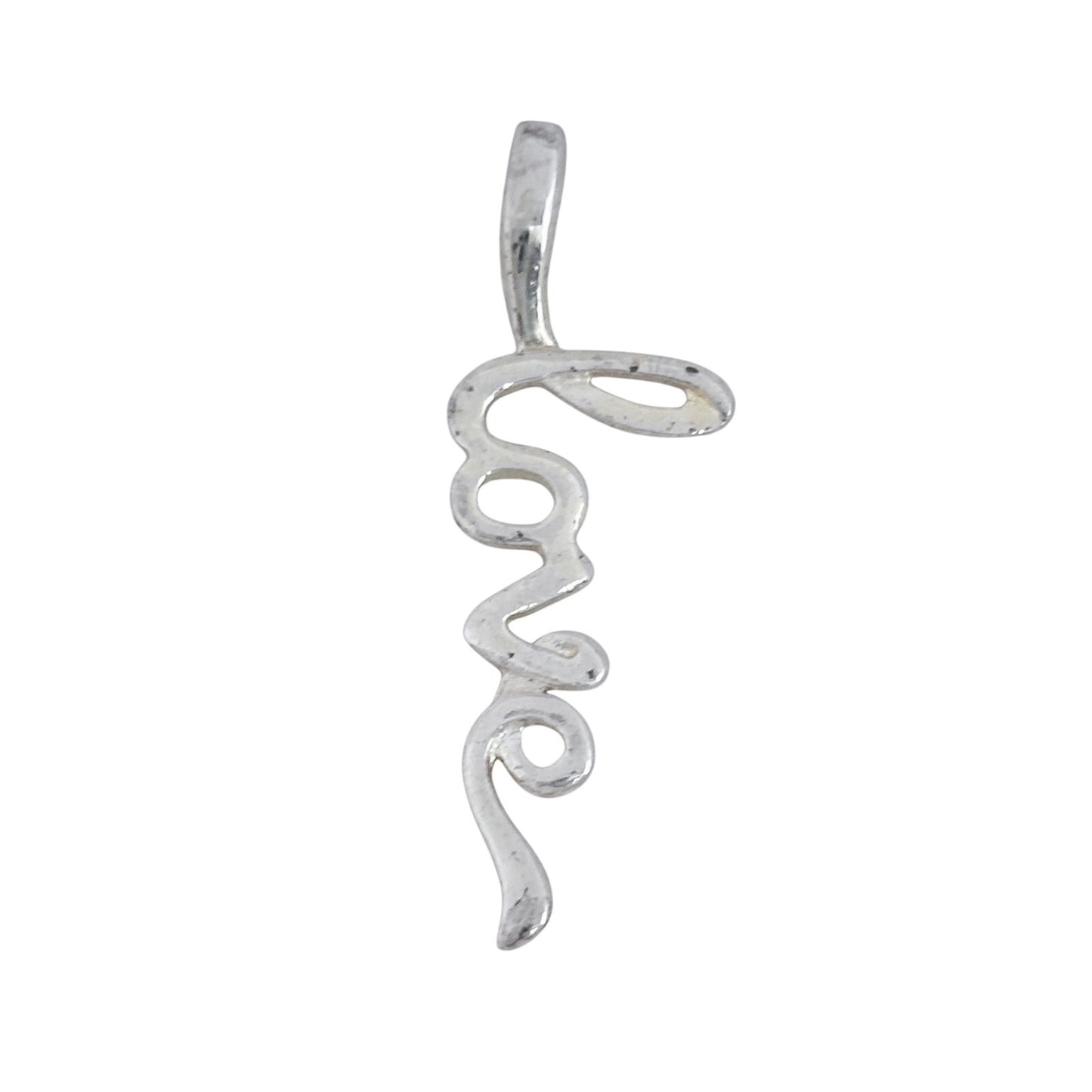Vintage Sterling Silver 925 Love Script Pendant