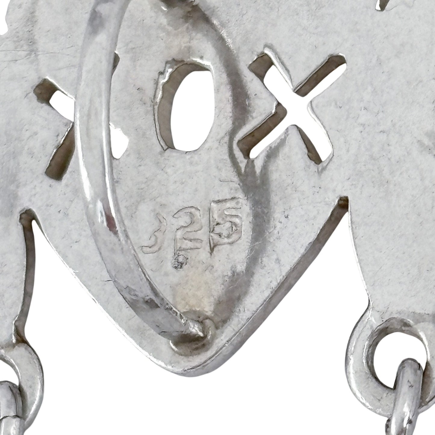 Vintage Sterling Silver 925 XOX Heart Charm Picture Holder