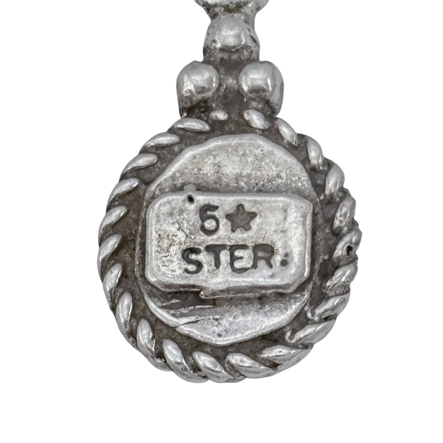Vintage Sterling Liquid Silver 925 Mother of Pearl Pendant Necklace 16"