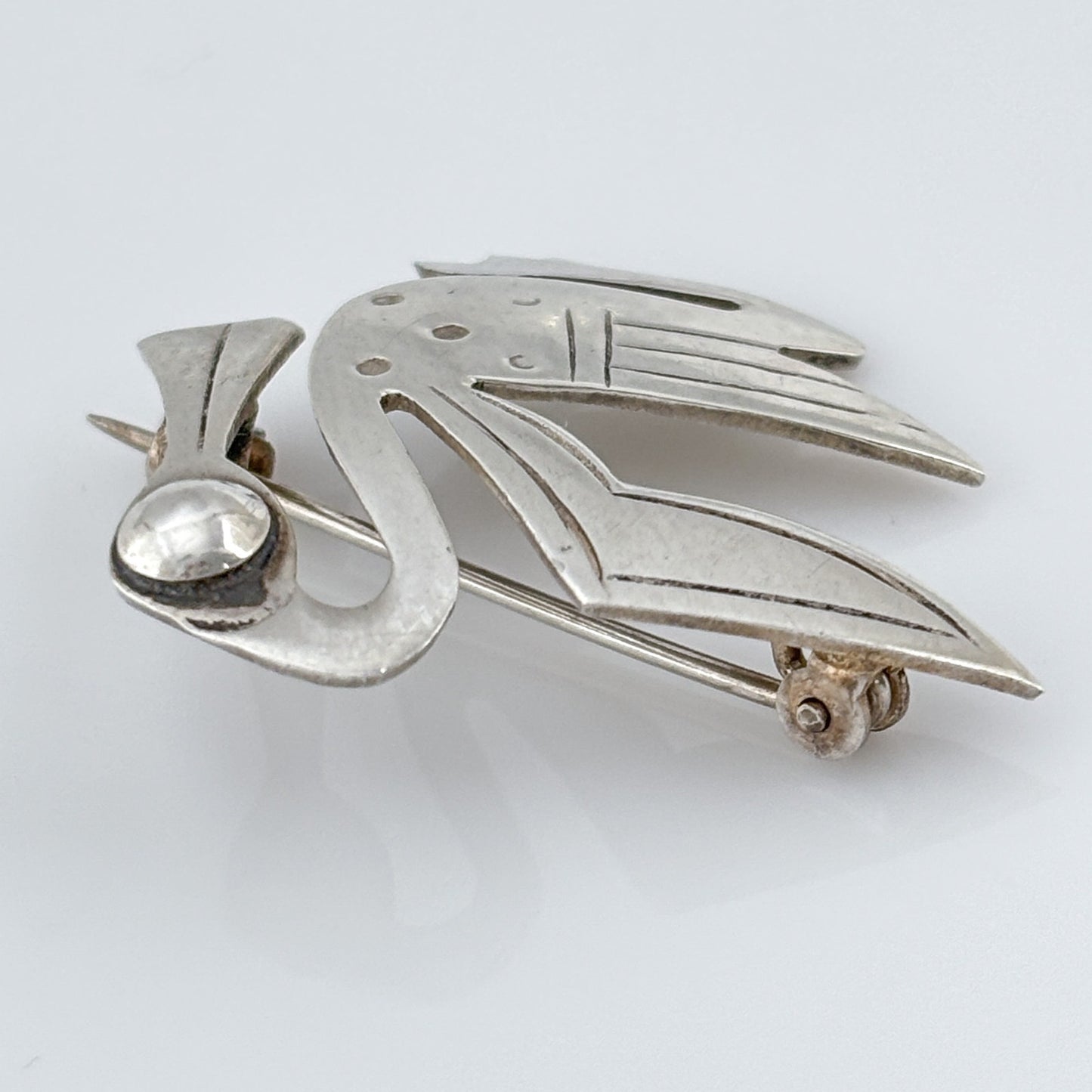 Vintage Sterling Silver 925 Peru Pelican Brooch