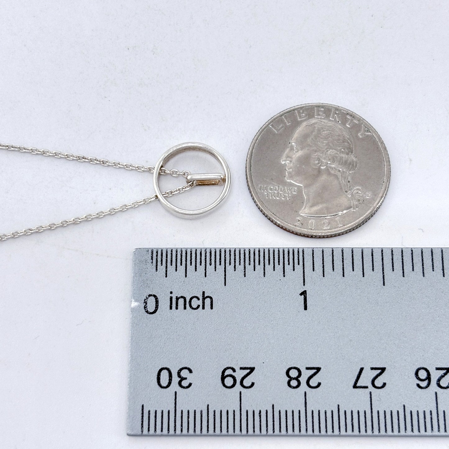 Vintage Boma Sterling Silver 925 Circle Pendant Necklace 18", 19", 20"