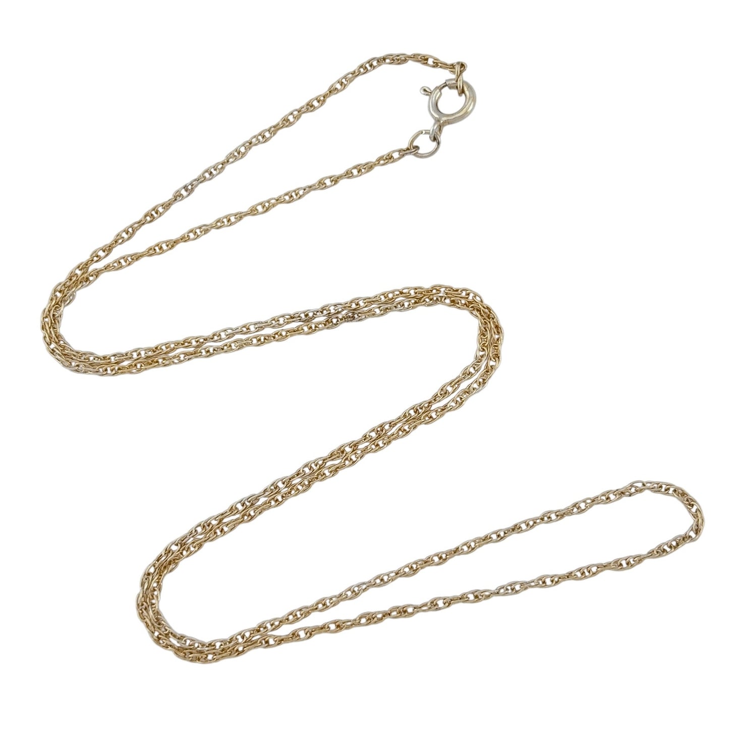 Vintage Gold-Tone Sterling Silver 925 Singapore Chain Necklace 18"