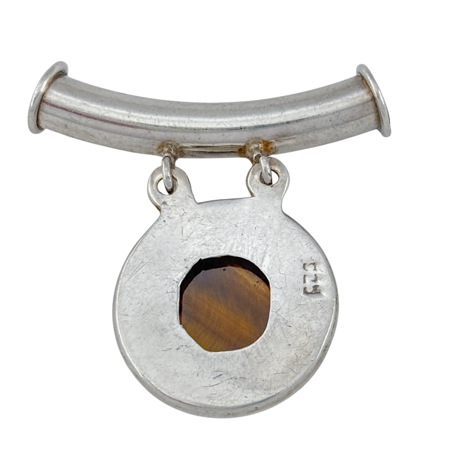 Vintage Sterling Silver 925 Tiger Eye Pendant