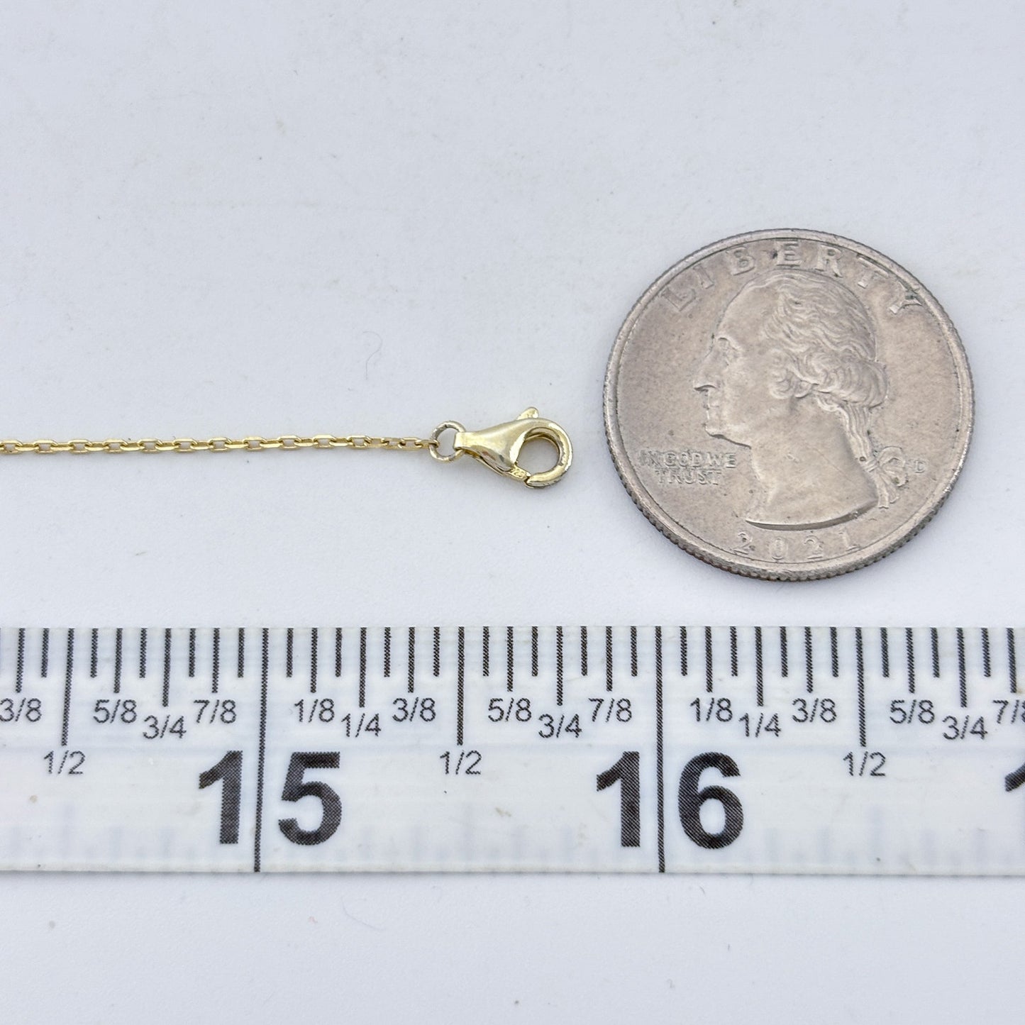Vintage Gold-Tone Sterling Silver Cubic Zirconia Necklace 13.5" 14.5", 15.5"