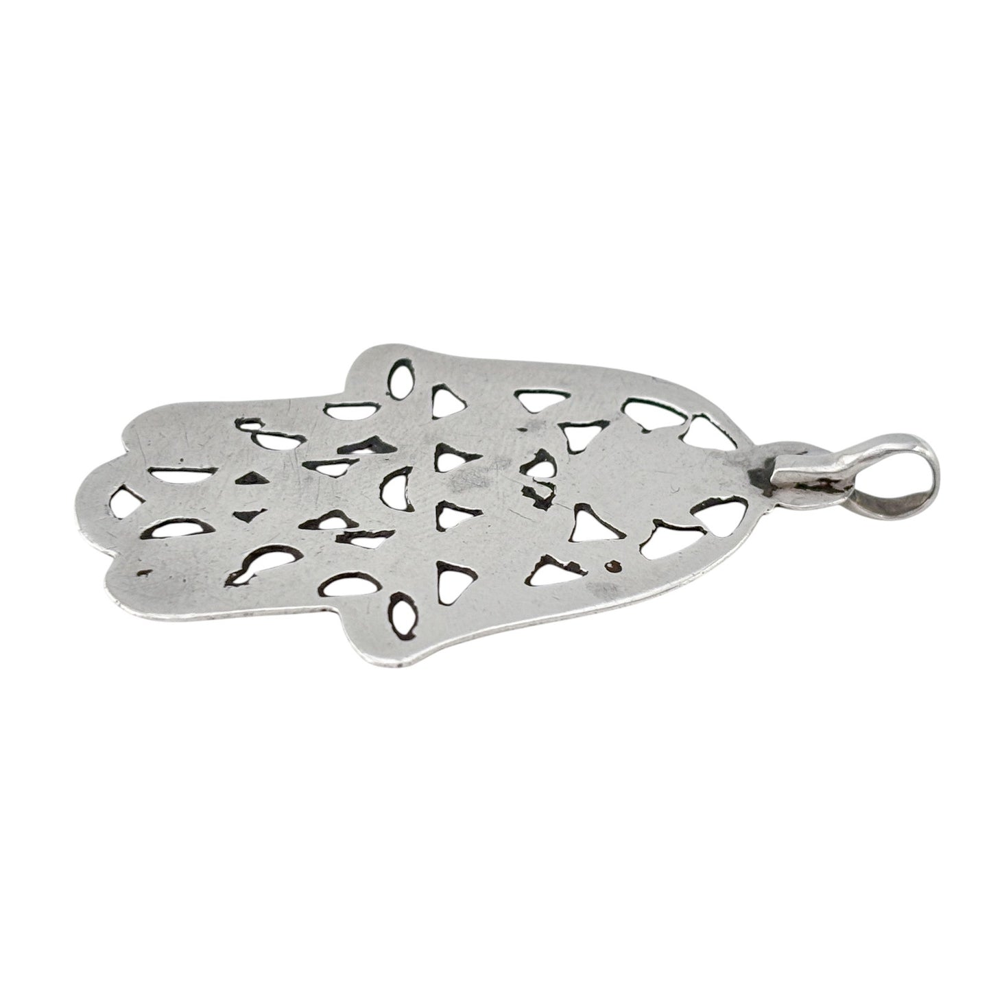 Vintage Sterling Silver 925 Hamsa Hand Pendant